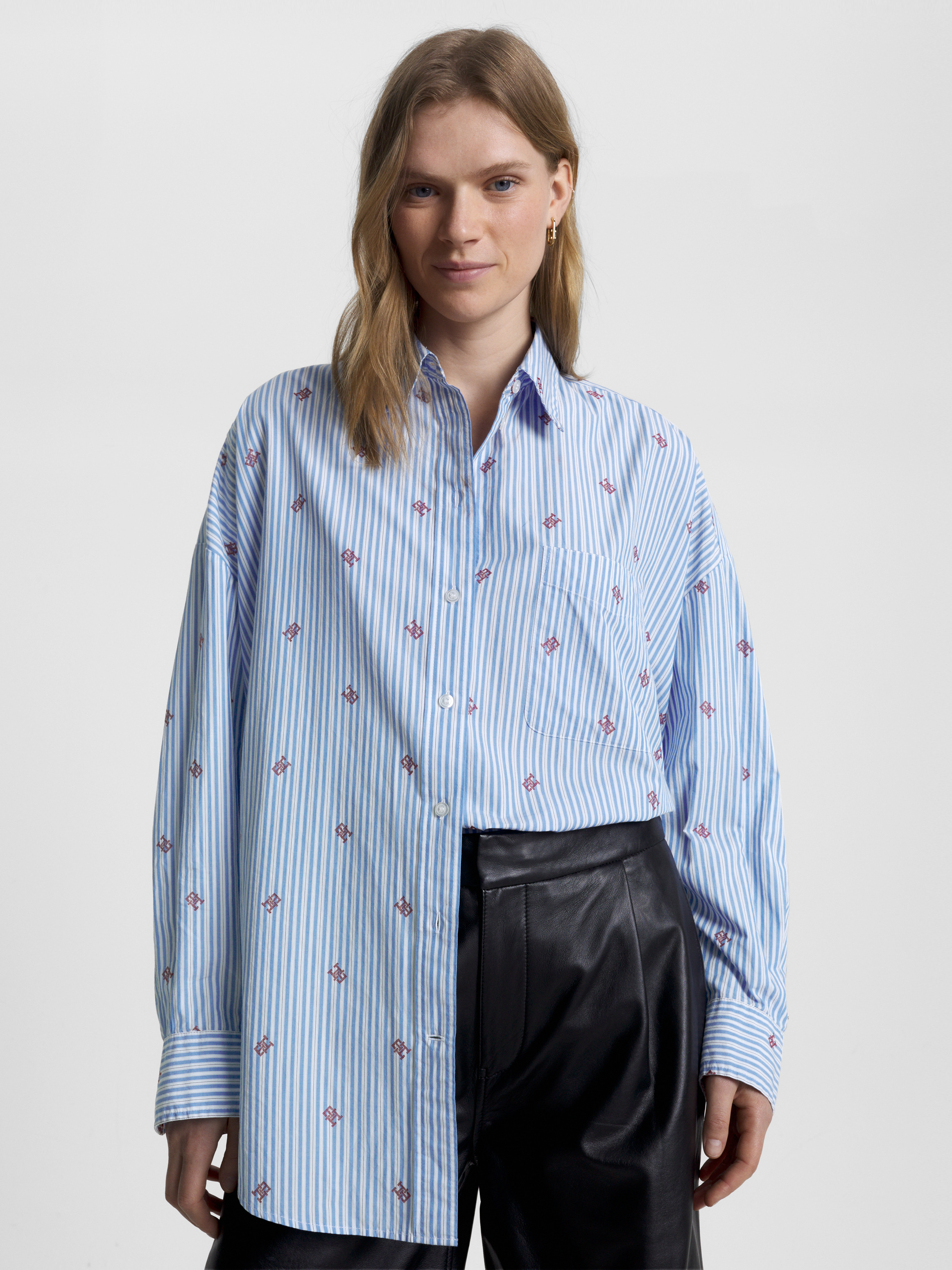 Stripe Monogram Oversized Shirt | Shirts | Tommy Hilfiger