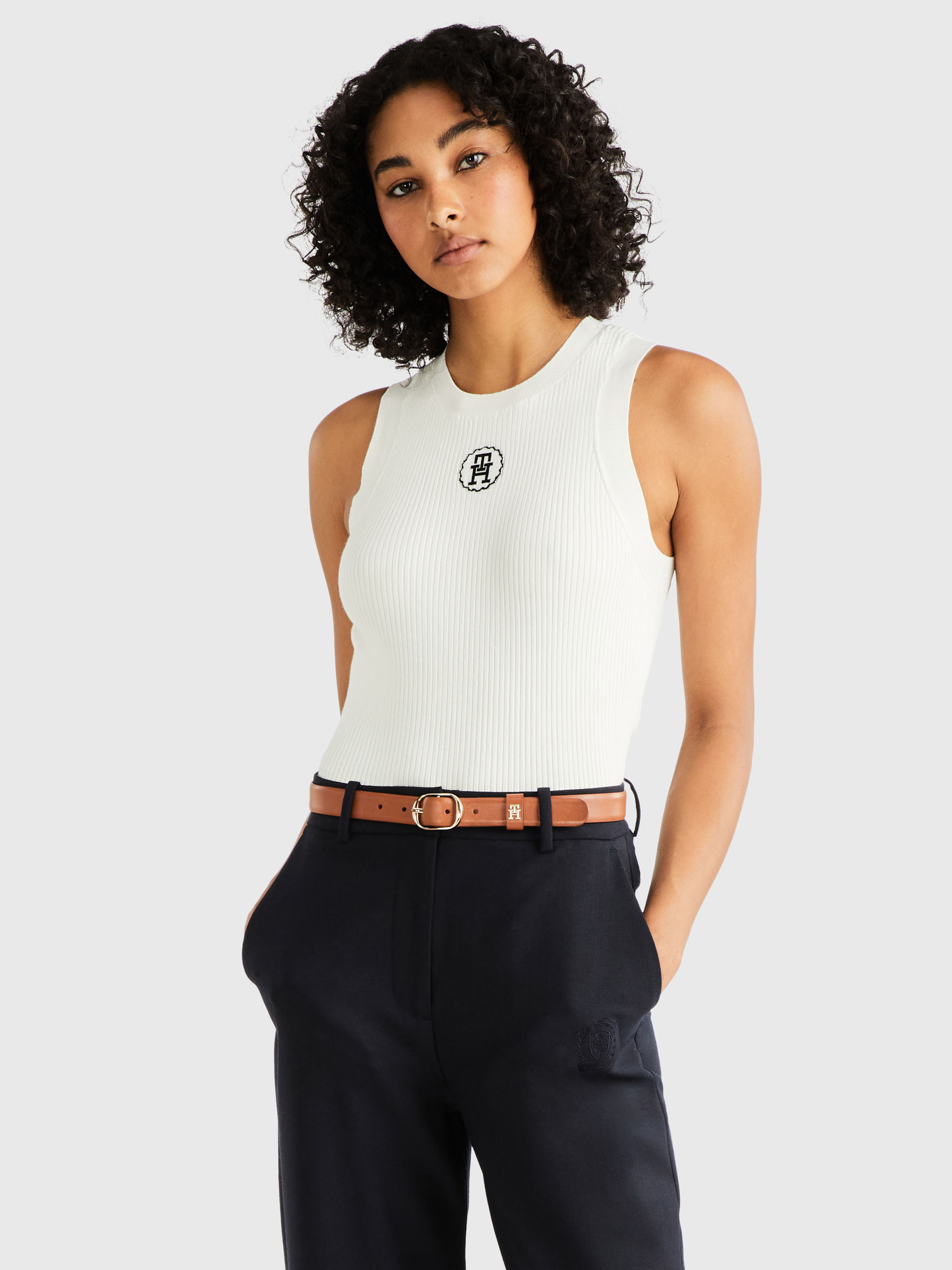 Tommy hilfiger tank top crop tops sales