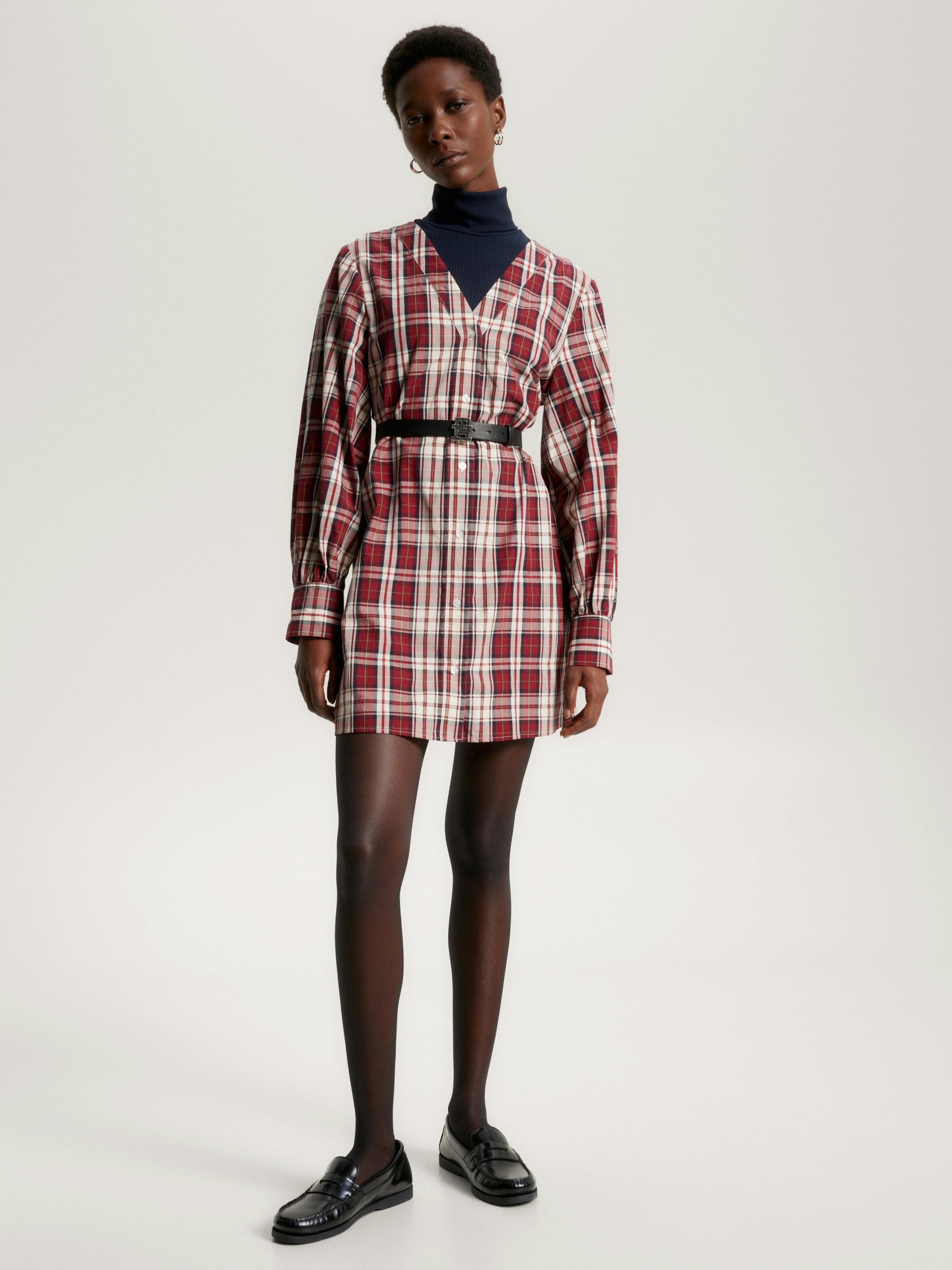 Tartan Check V-Neck Shirt Dress | Dresses & Jumpsuits | Tommy Hilfiger Tartan Check V-Neck Shirt Dress | Dresses & Jumpsuits | Tommy Hilfiger