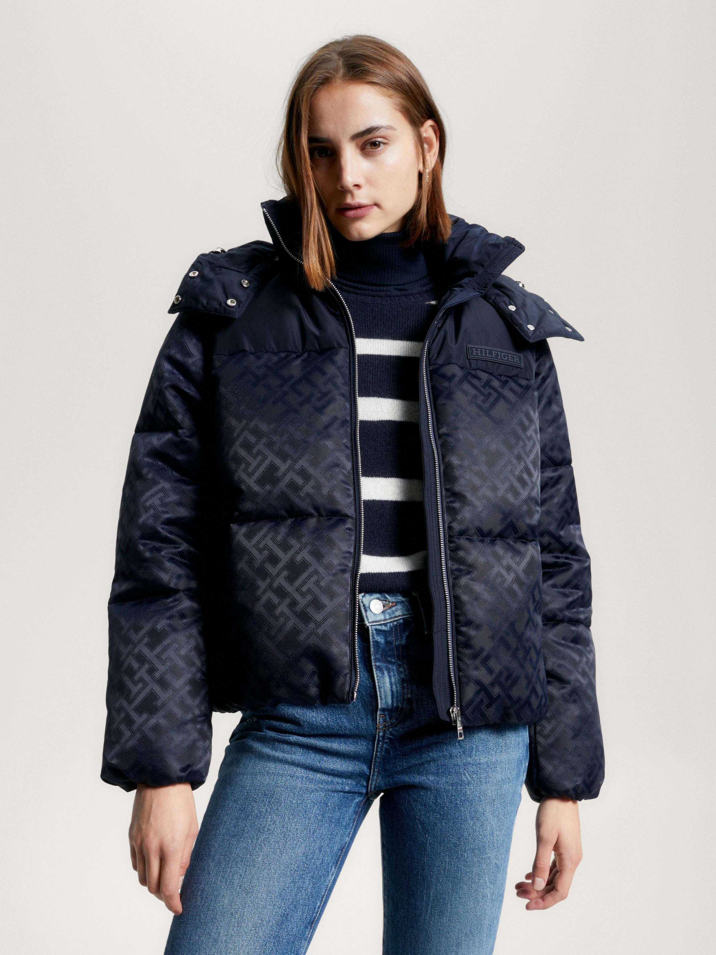 New York TH Monogram Nylon Puffer Jacket | Coats & Jackets | Tommy 