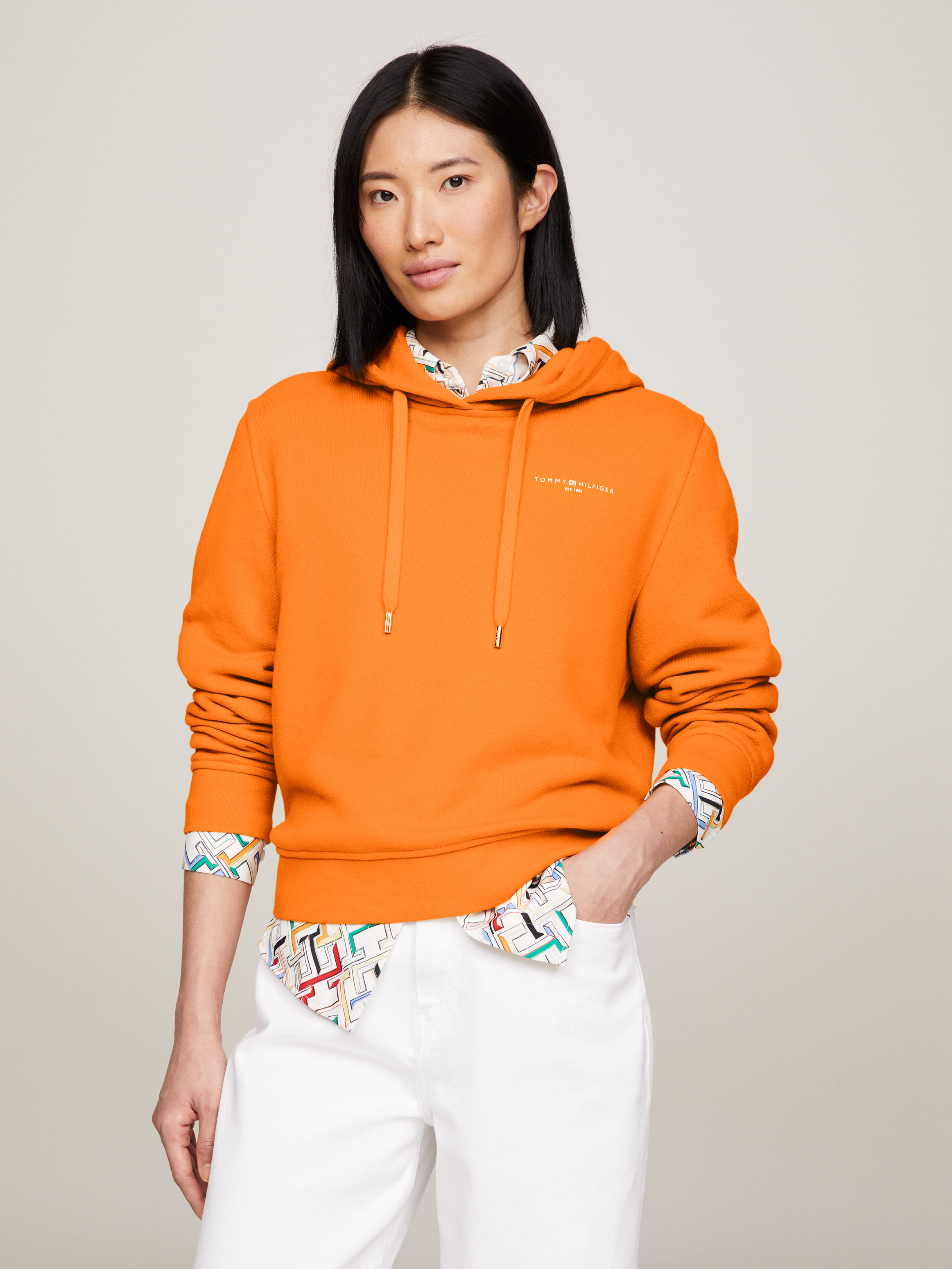 Orange tommy hilfiger hoodie online