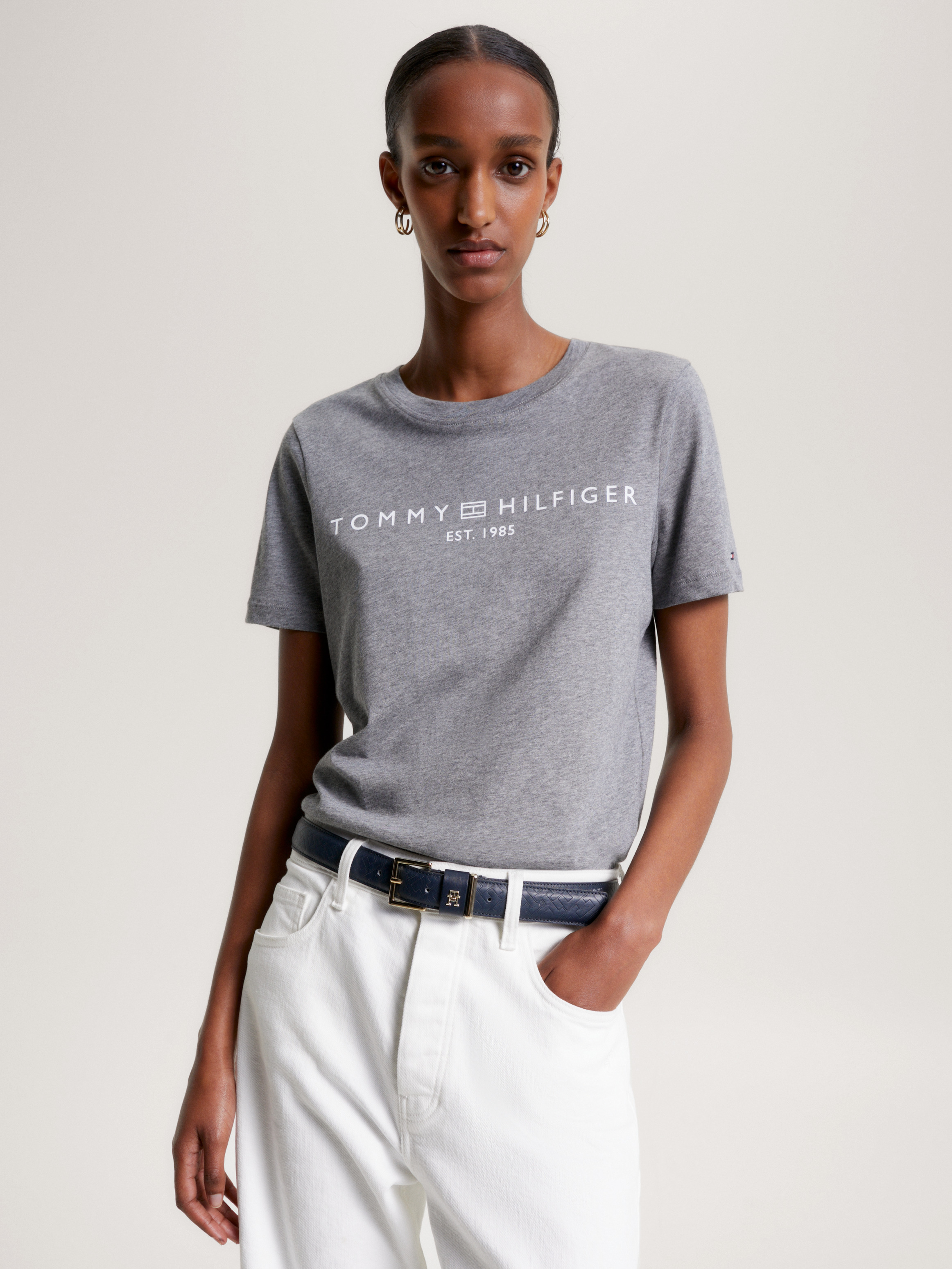 Tommy hilfiger white online t shirt women's