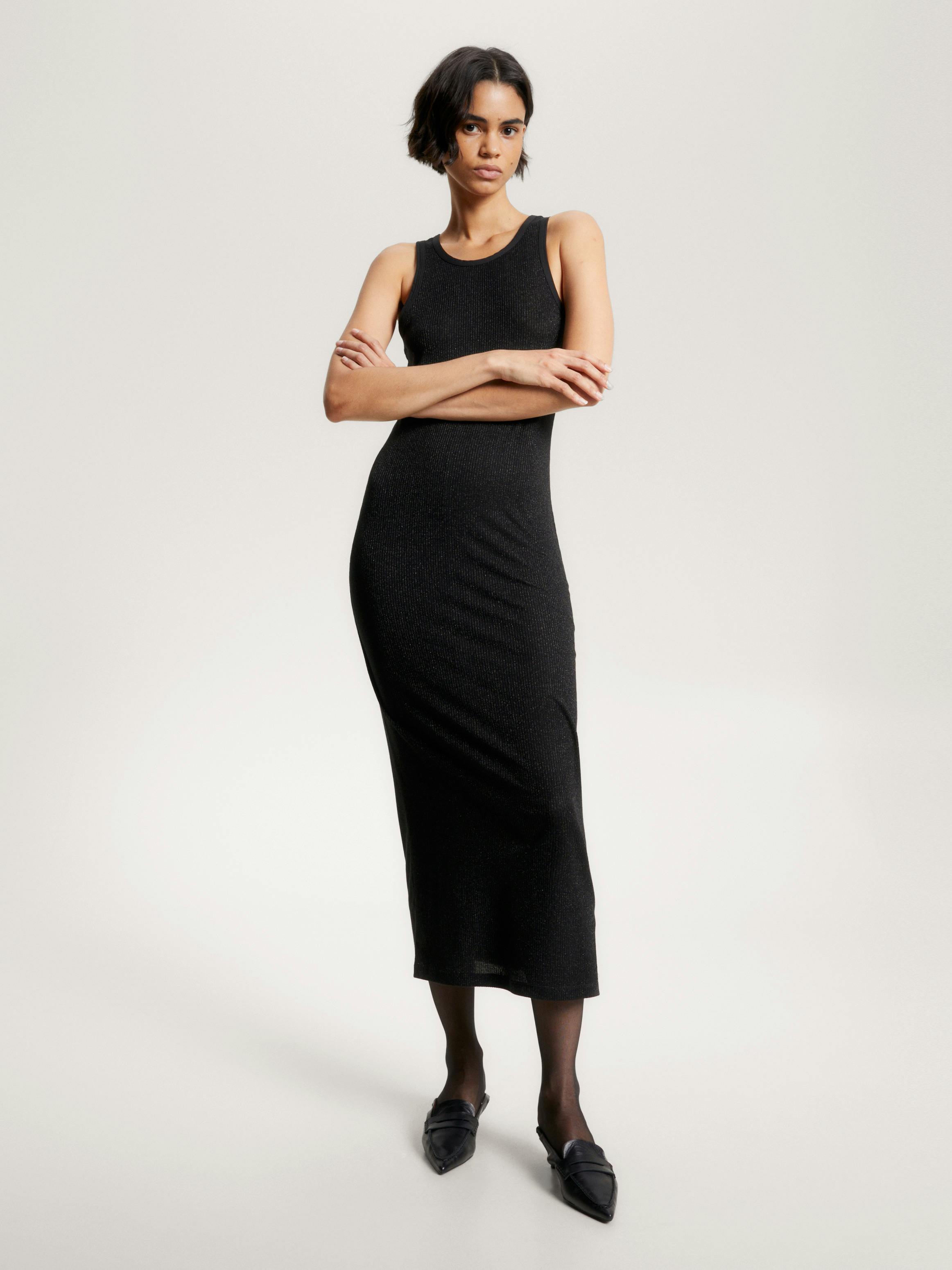 Metallic Sleeveless Slim Fit Midi Dress | Dresses & Jumpsuits | Tommy  Hilfiger