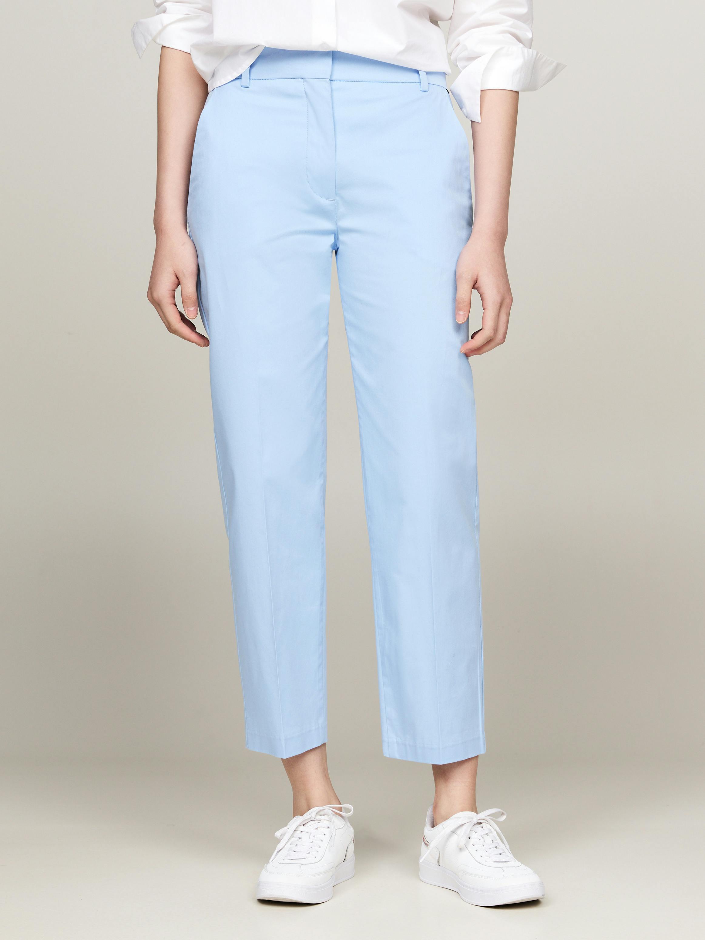 Cotton Blend Slim Fit Straight Leg Chinos Pants Tommy Hilfiger