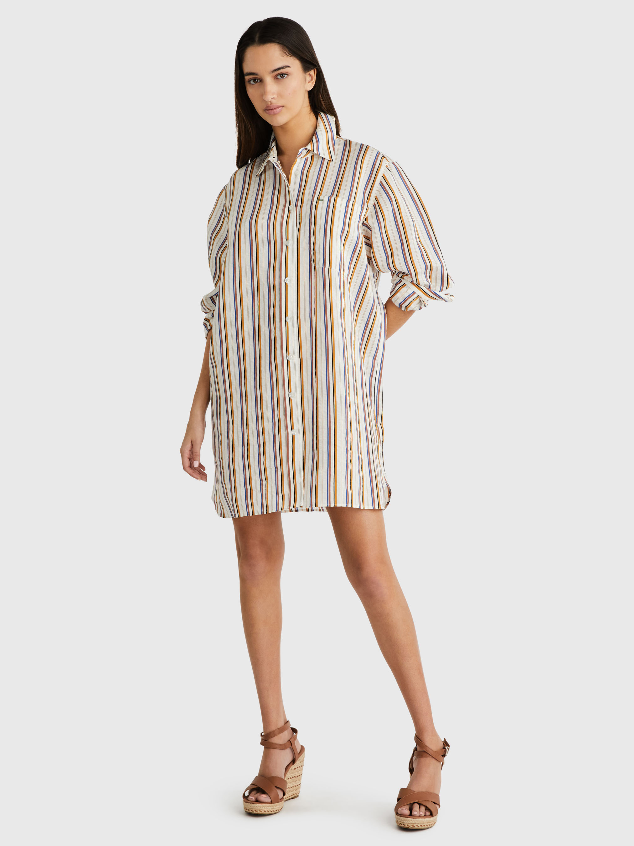 Stripe Waisted Relaxed Shirt Dress | Dresses & Jumpsuits | Tommy 