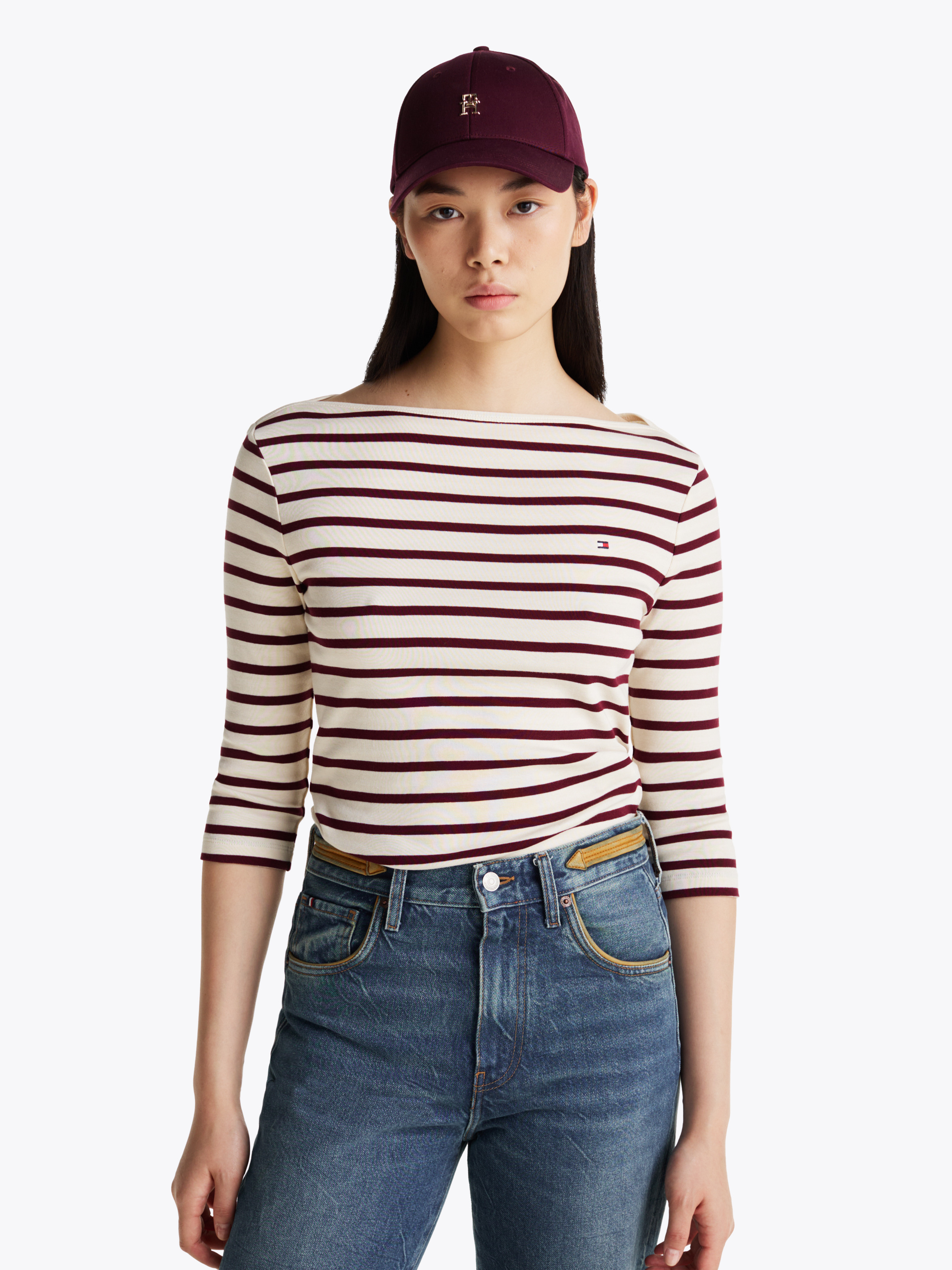 売れ筋商品|||トミー ヒルフィガー Tシャツ レディース トップス NEW CODY SLIM BOAT  - Long sleeved top - breton dark night navy Cody Boat Neck T-Shirt | T-Shirts | Tommy Hilfiger