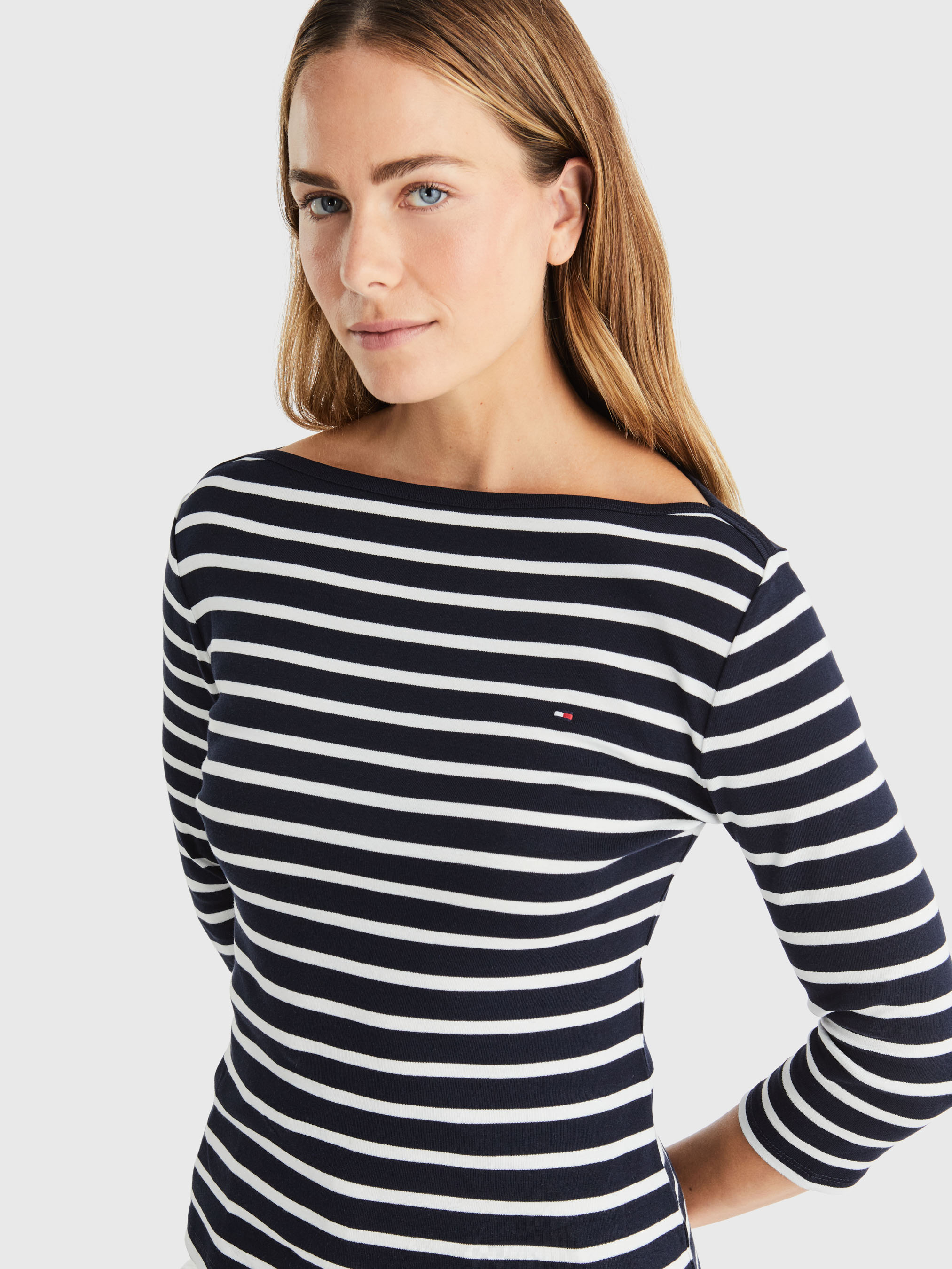 売れ筋商品|||トミー ヒルフィガー Tシャツ レディース トップス NEW CODY SLIM BOAT  - Long sleeved top - breton dark night navy Cody Boat Neck T-Shirt | T-Shirts | Tommy Hilfiger