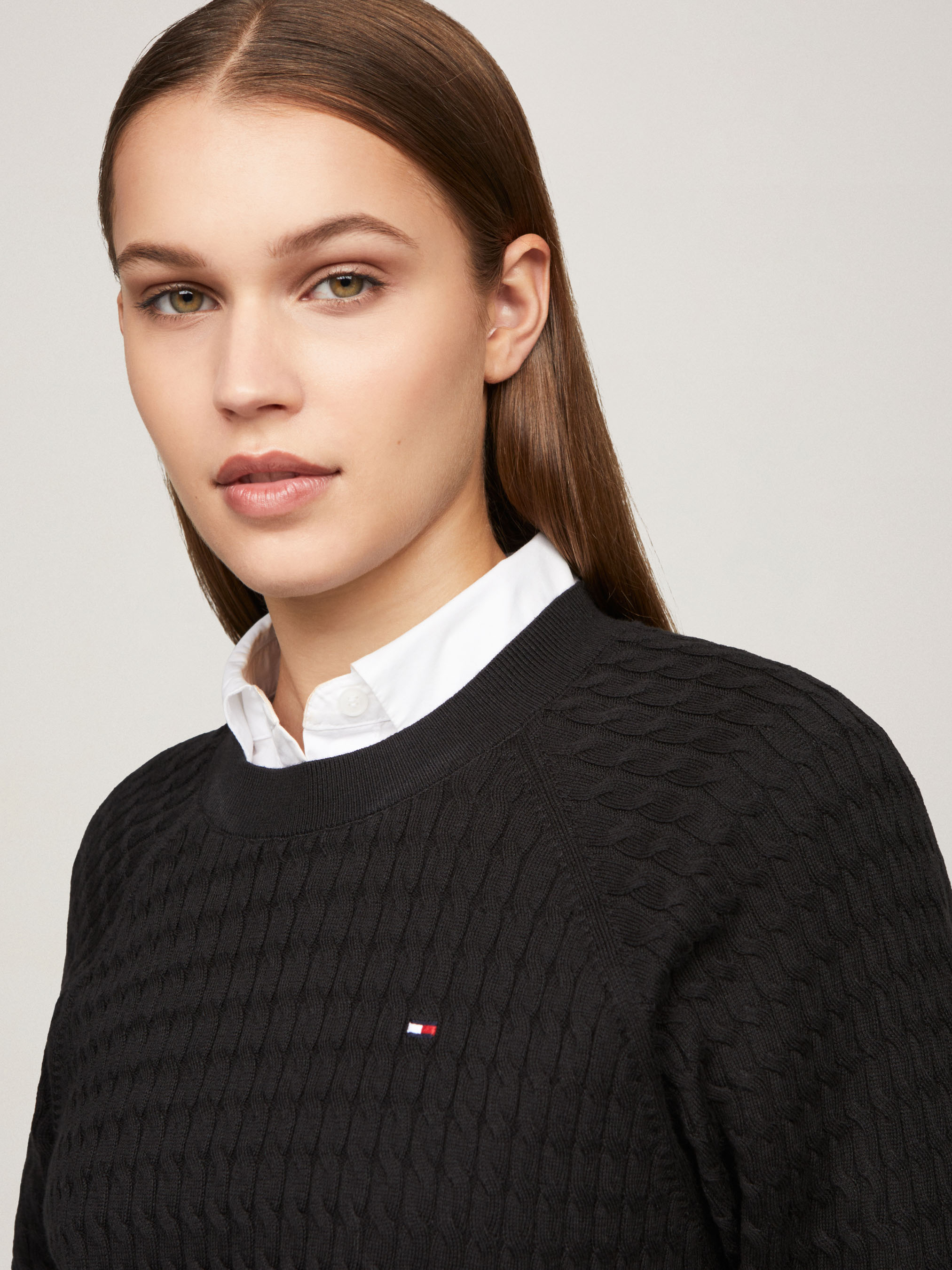 Cable Knit Relaxed Fit Jumper Knitwear Tommy Hilfiger