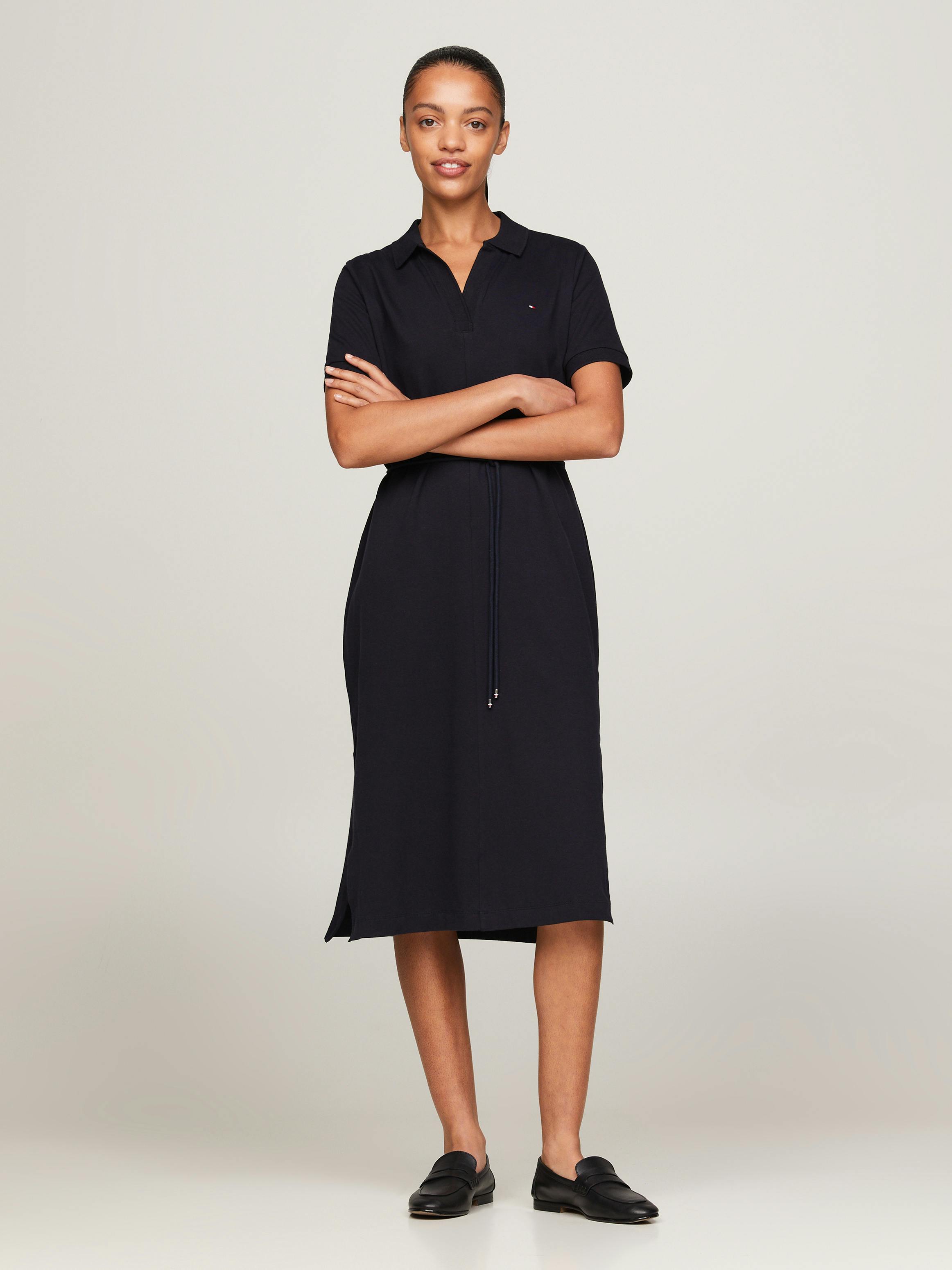 Open Placket Midi Polo Dress Dresses Jumpsuits Tommy Hilfiger