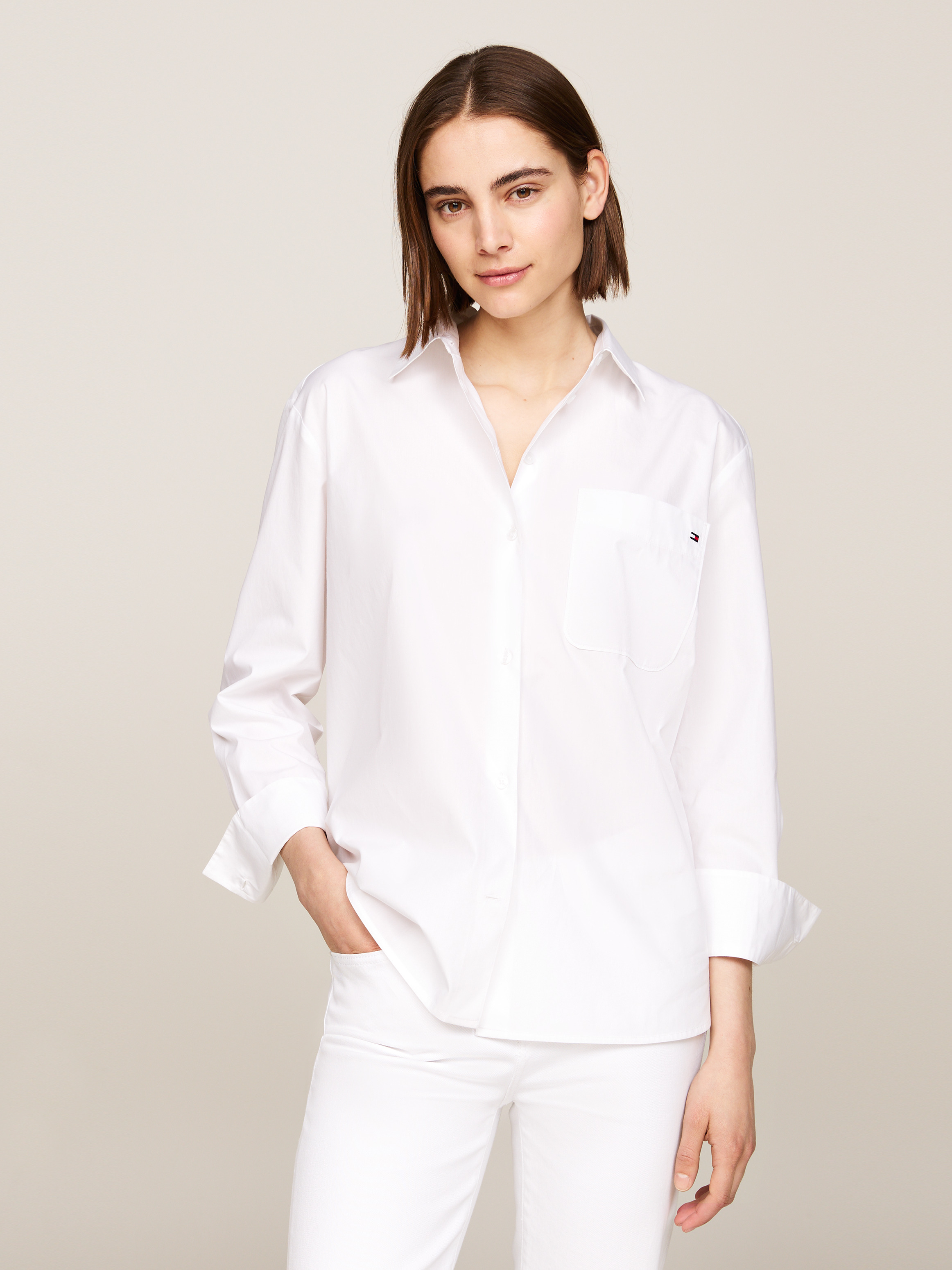 売れ筋商品|||トミー ヒルフィガー シャツ レディース トップス EASY FIT SHIRT - Button-down blouse - optic white Tommy Hilfiger EASY FIT SHIRT - Button-down blouse - optic