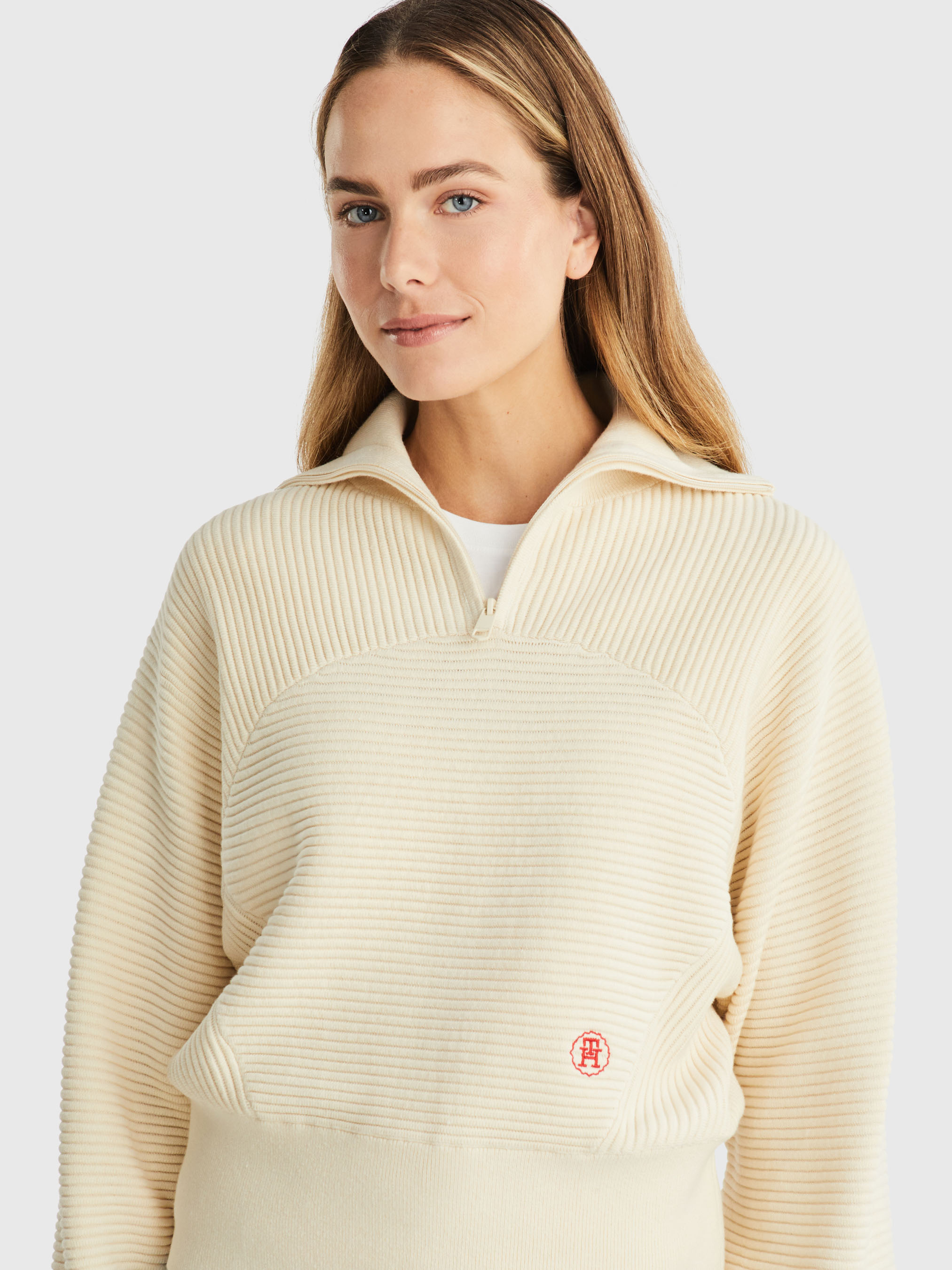 Ottoman Half-Zip Sweater | Knitwear | Tommy Hilfiger