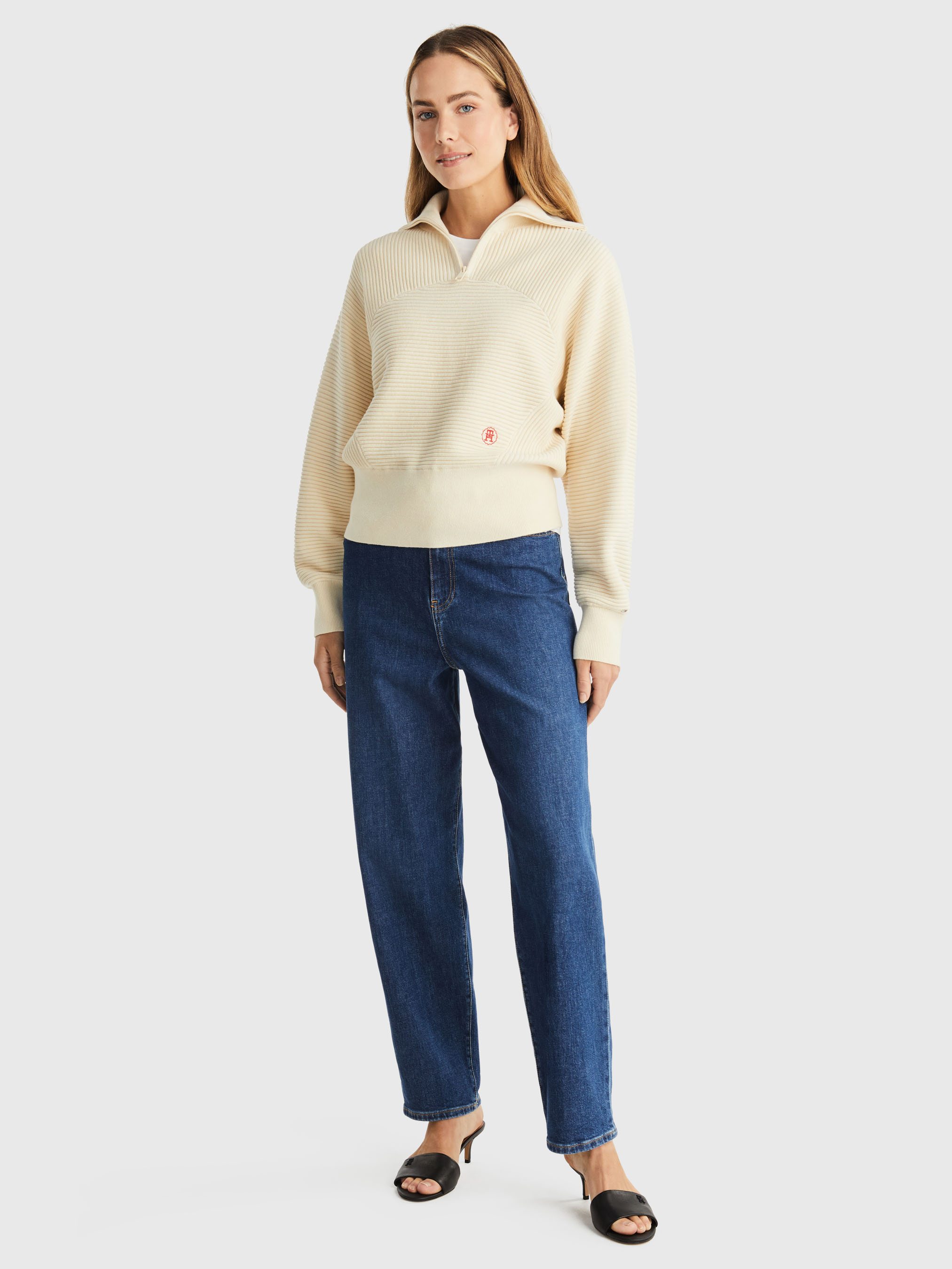 Ottoman Half-Zip Sweater | Knitwear | Tommy Hilfiger