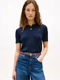 Cable Knit Polo Short Sleeve Jumper