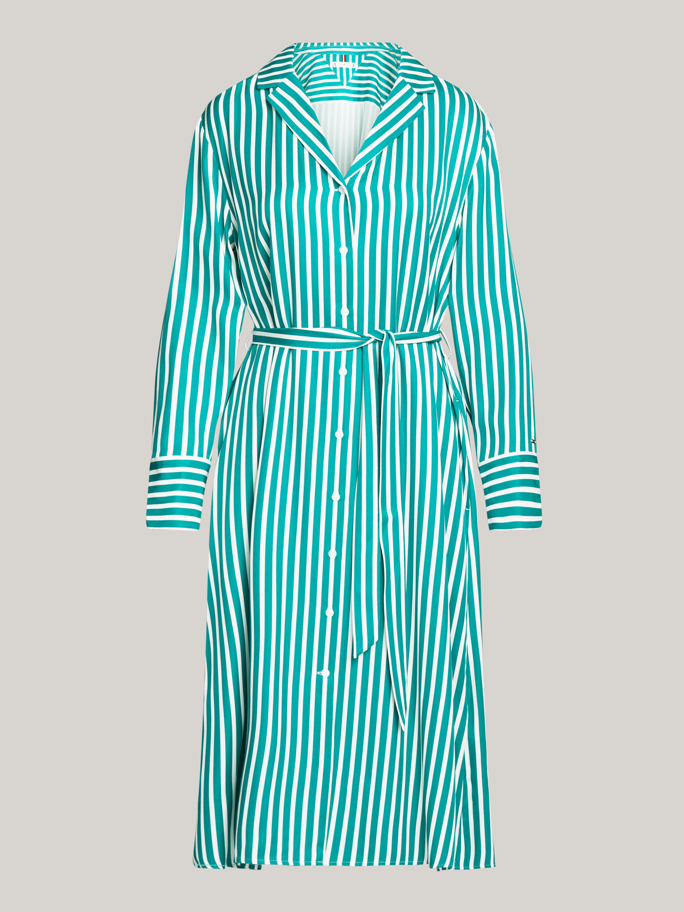 slim fit dress slacks Margot Ladies Sun Protection Dress Dk Blue Stripe / XL