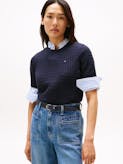 Cable Knit Short Sleeve Jumper