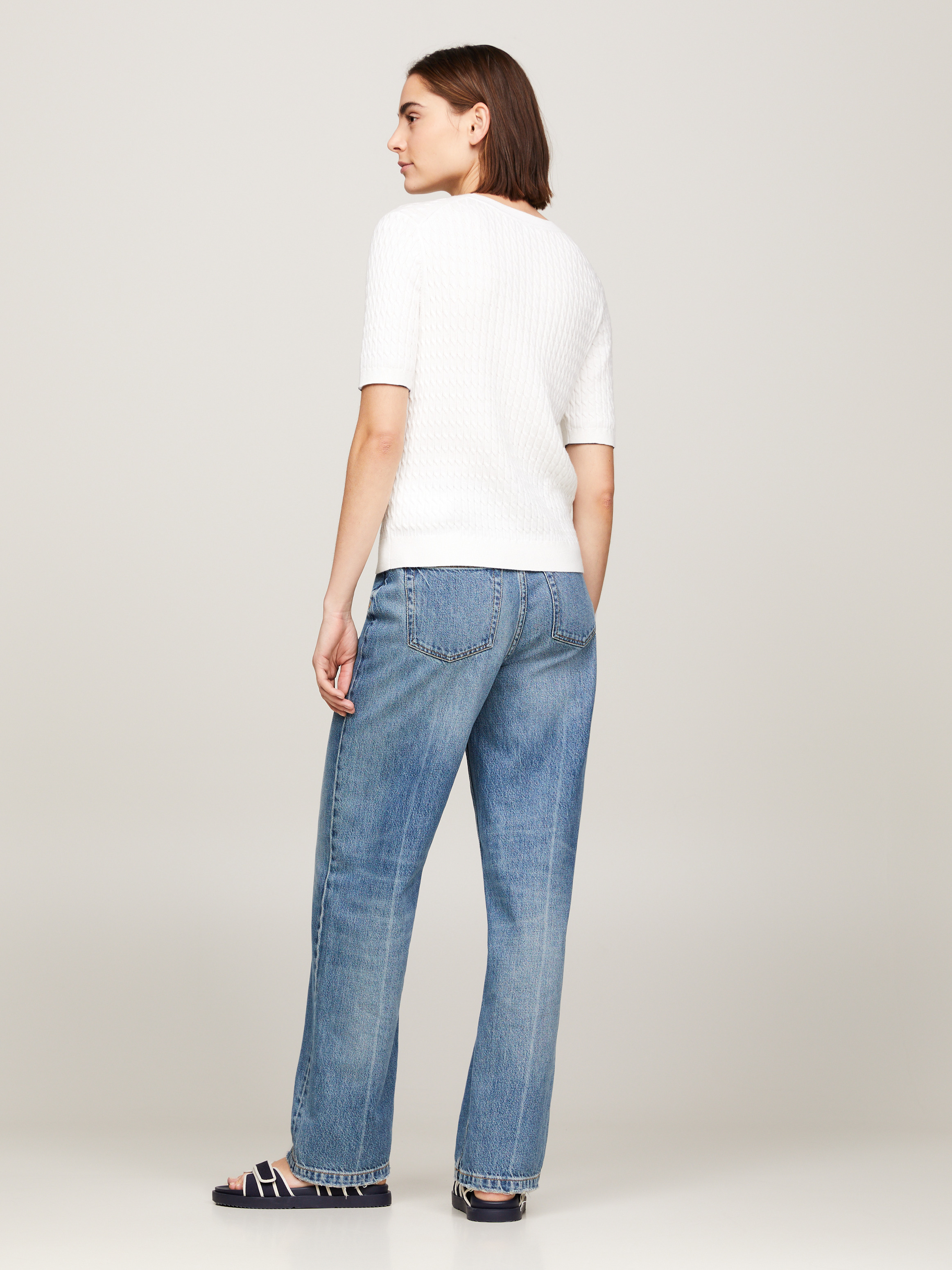 Cable Knit Short Sleeve Jumper | Knitwear | Tommy Hilfiger