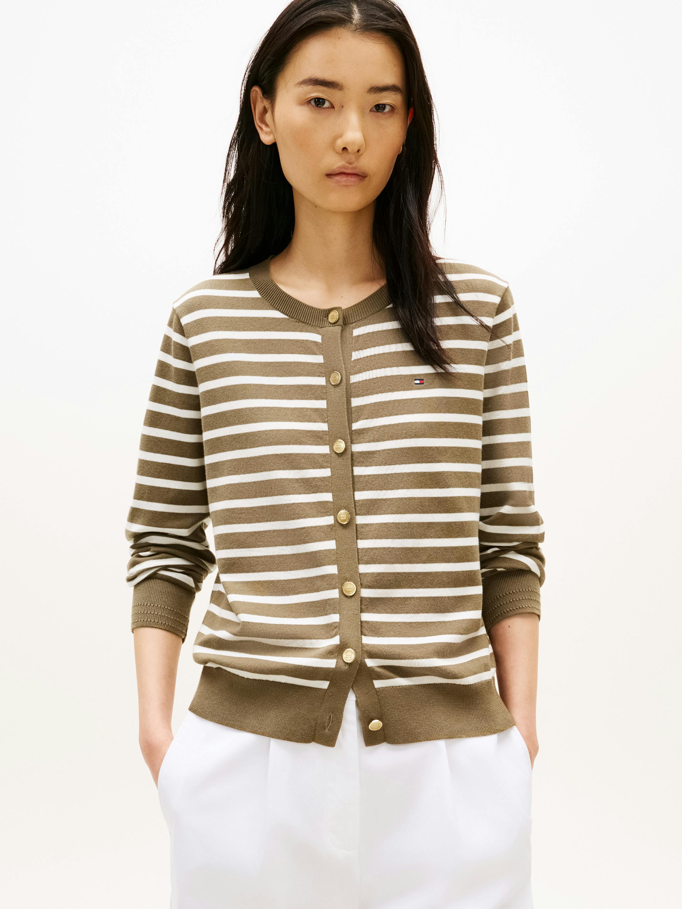 Jersey Crew Neck Cardigan | Knitwear | Tommy Hilfiger