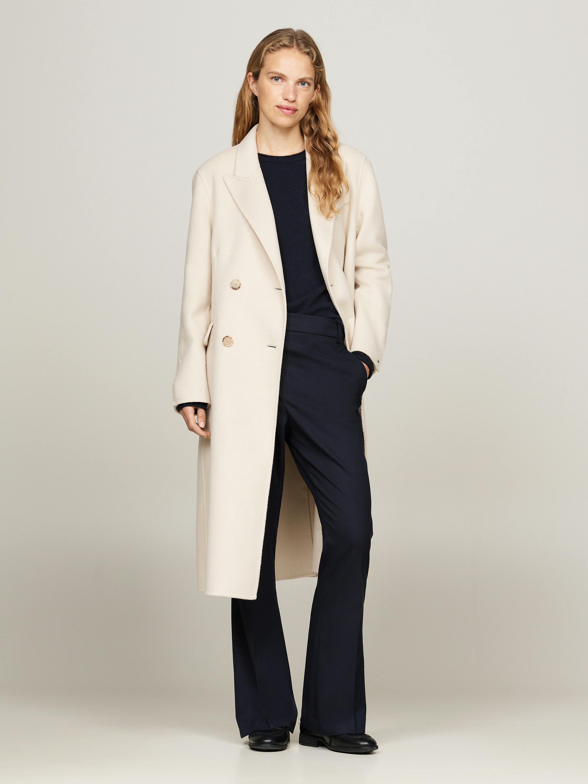Breasted Coat Tommy Hilfiger Wool Blend Coat Wool Coat Tommy