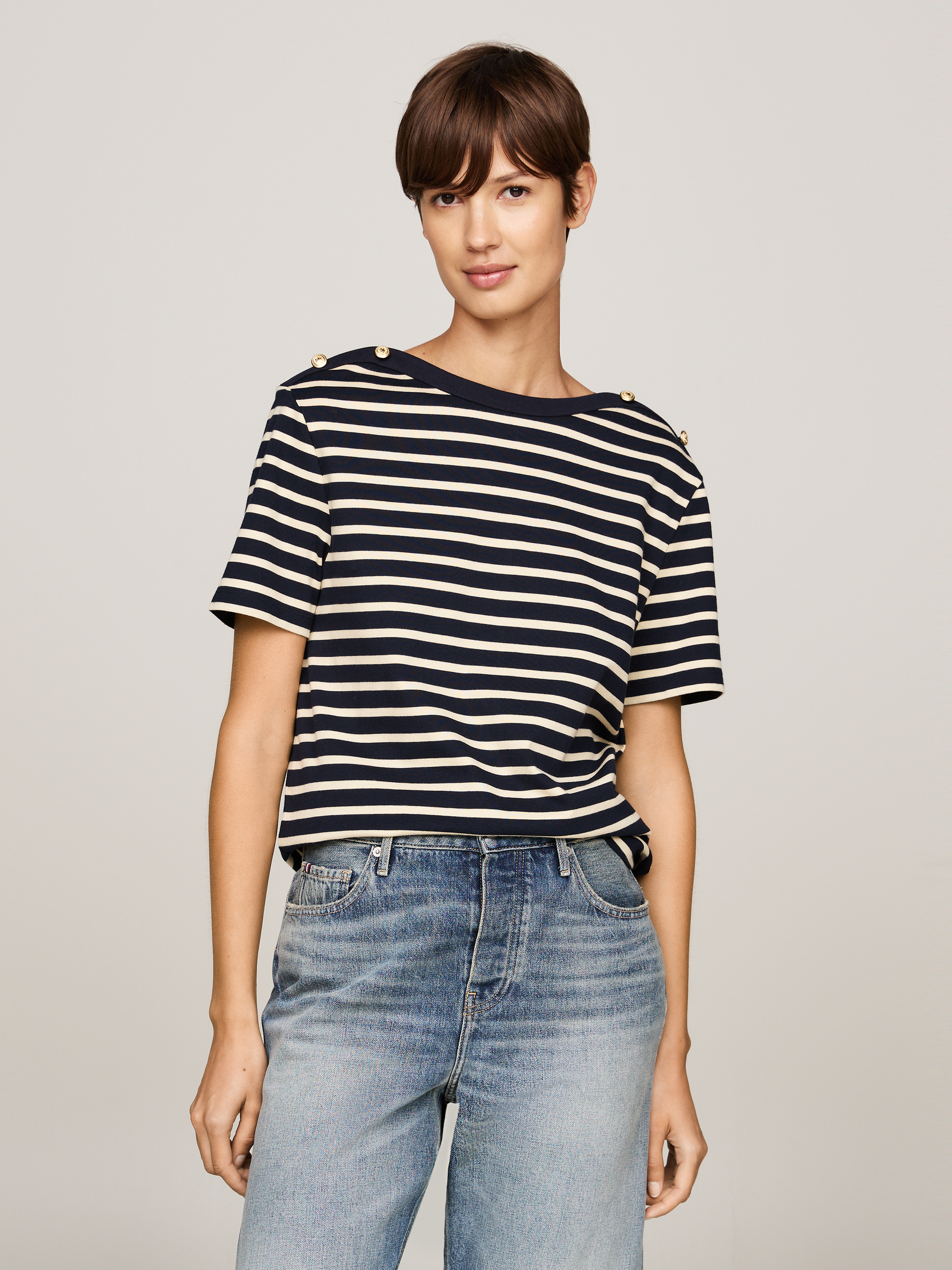 売れ筋商品|||トム テイラー デニム Tシャツ レディース トップス STRUCTURED STRIPE - Long sleeved top - small navy white stripe CI048_YD7781_m?hei=850&crop=0,