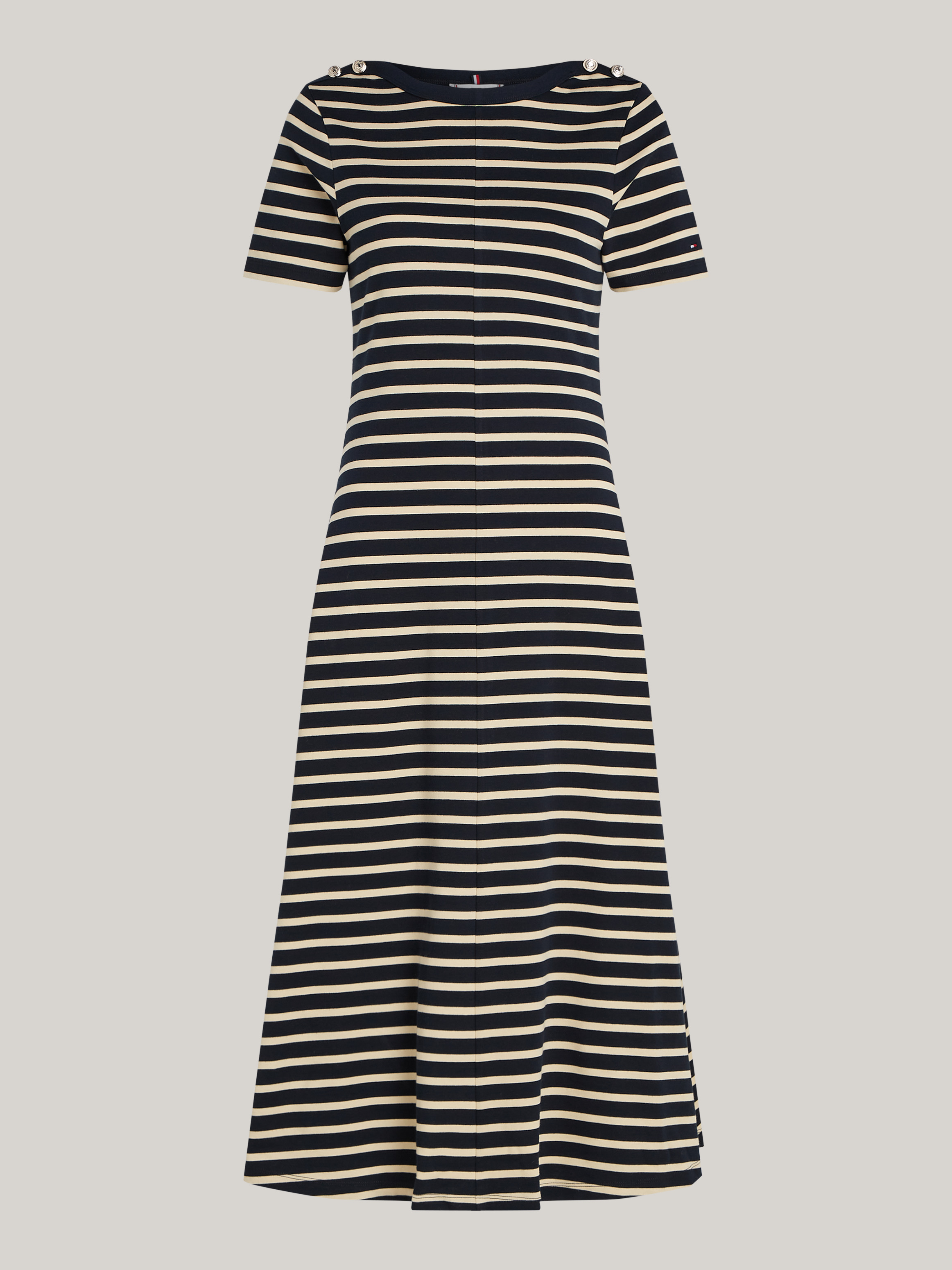 Gold Button Crew Neck Dress | Dresses | Tommy Hilfiger