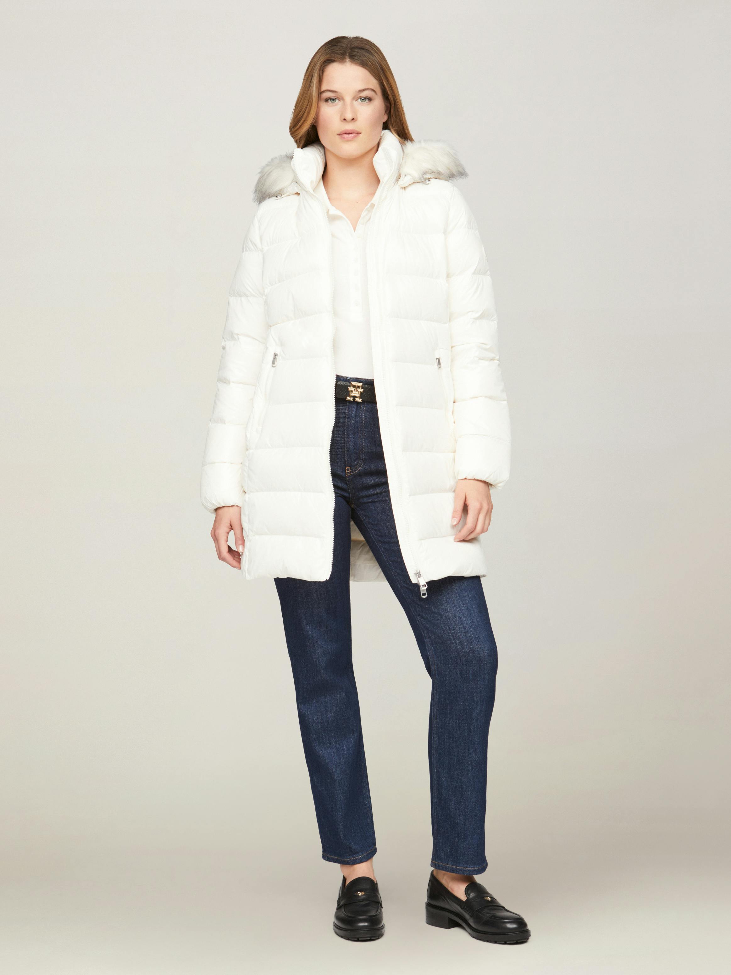 White Puffer Coat Tommy Hilfiger Modern Puffer Shop Beige Hooded