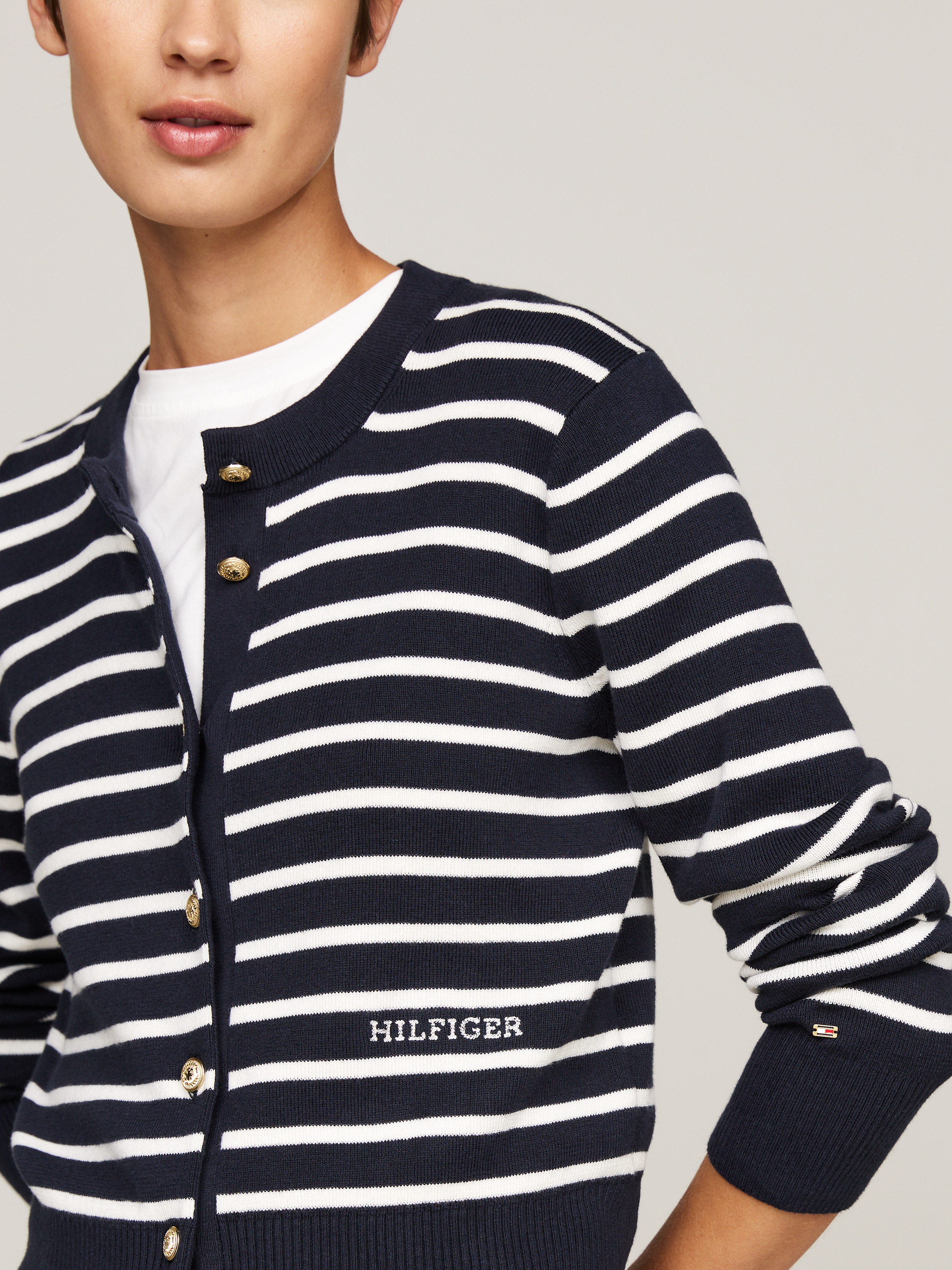 Stripe Slim Cardigan | Knitwear | Tommy Hilfiger Stripe Slim Cardigan | Knitwear | Tommy Hilfiger