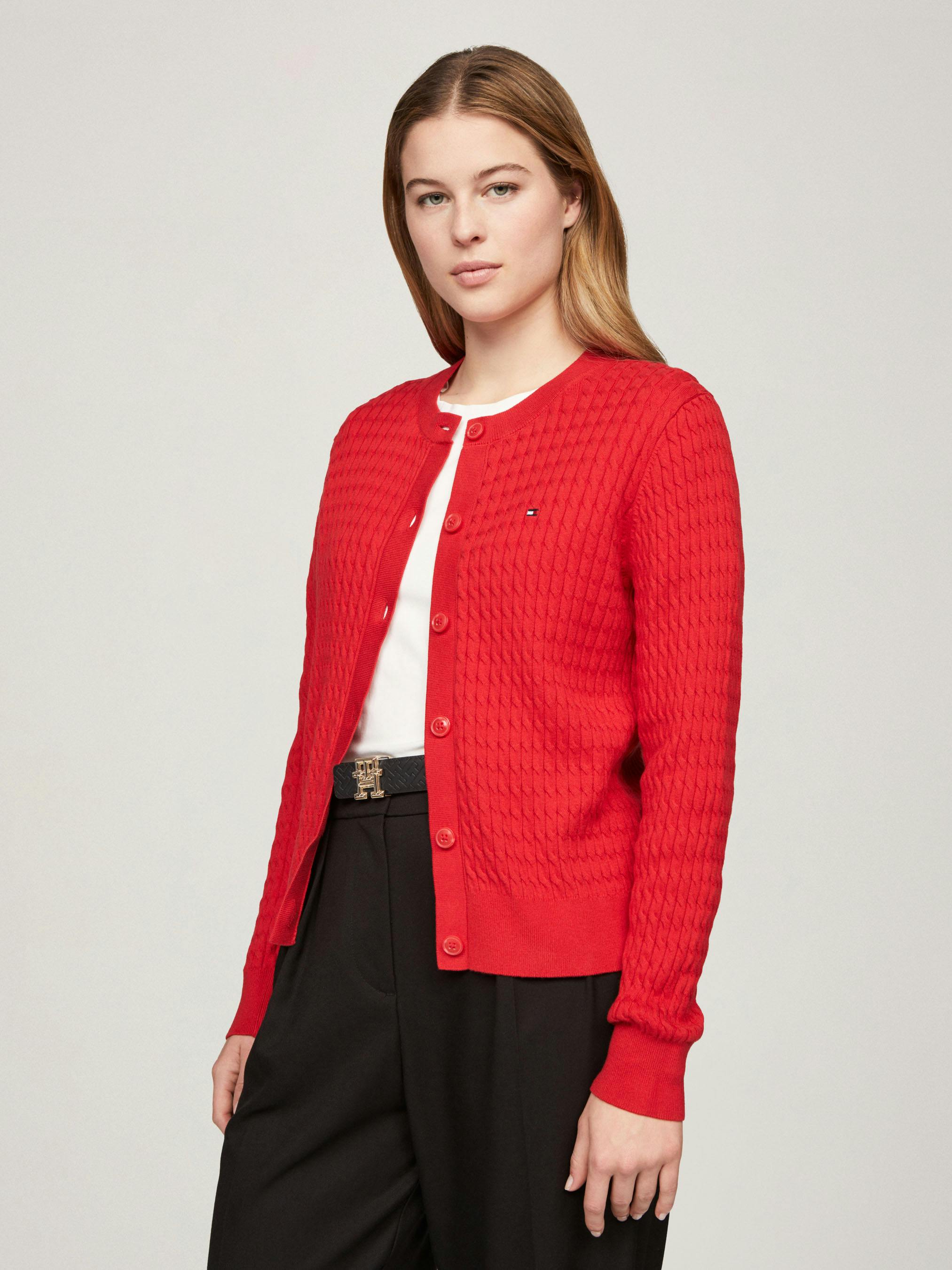 Long Sleeve Tommy Hilfiger Womens Cardigan Sweaters Knitted