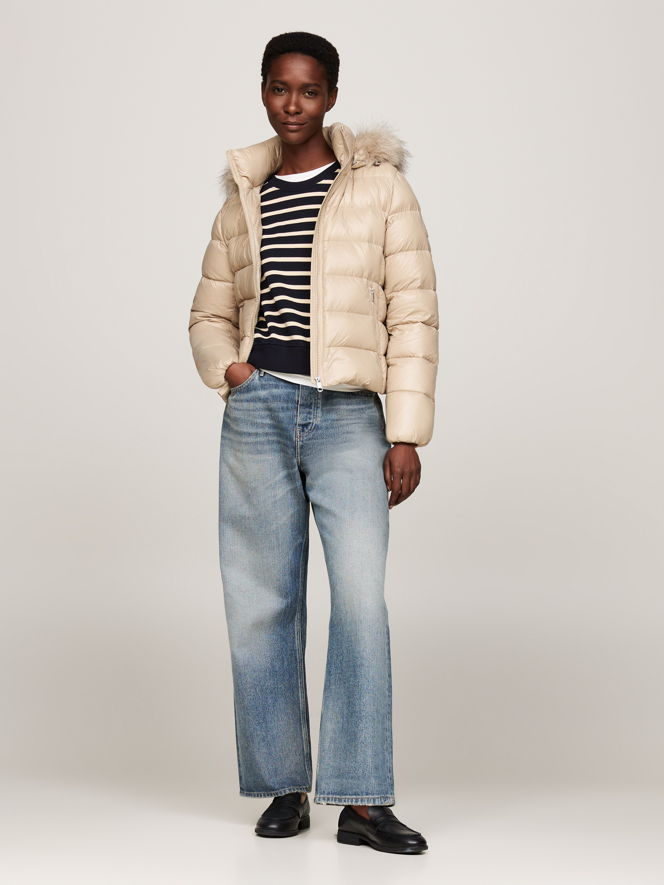 Faux Fur Trim Down Jacket Coats Jackets Tommy Hilfiger