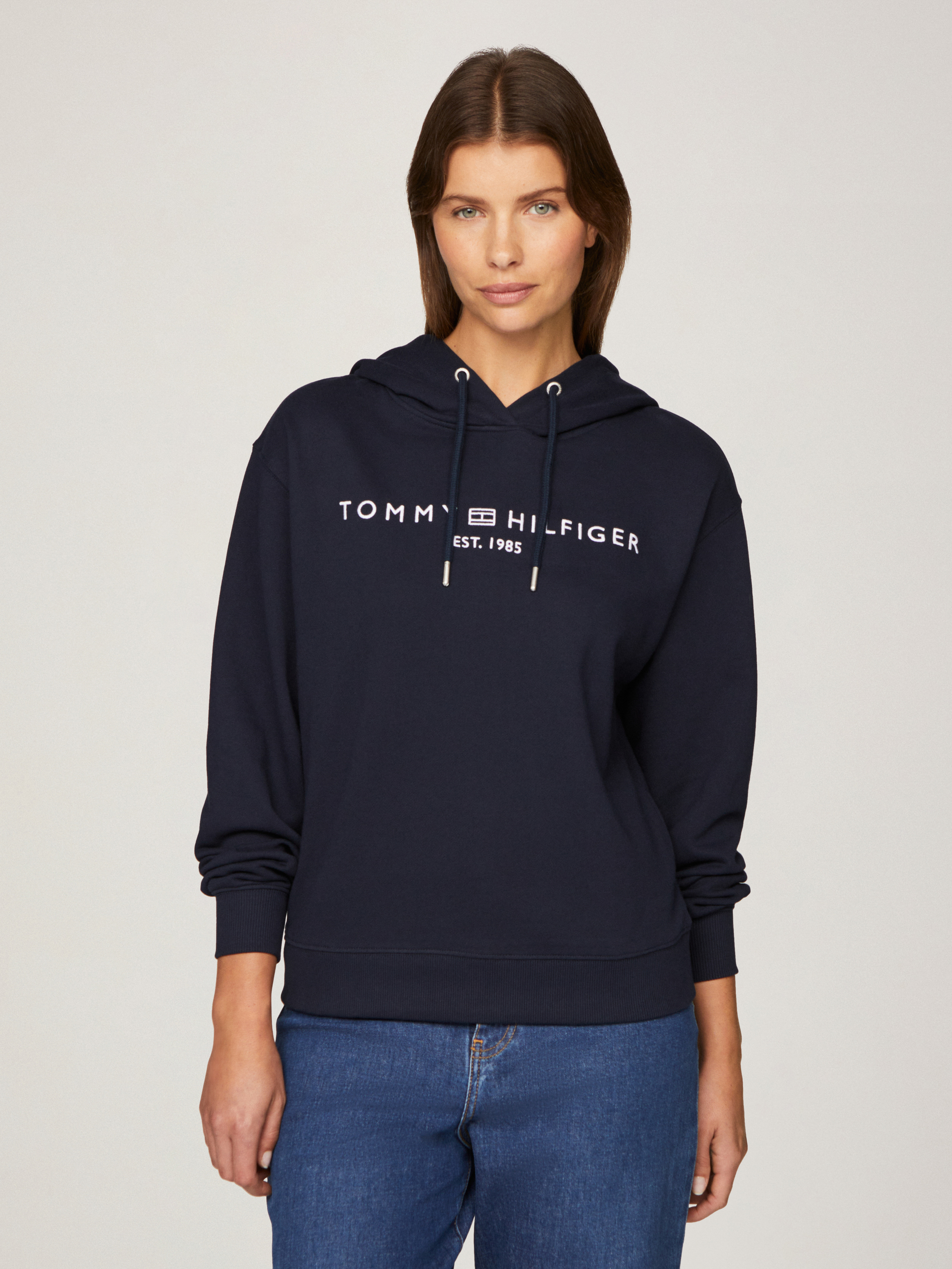 売れ筋商品|||トミーヒルフィガー パーカー・スウェットシャツ レディース アウター LOGO HOODIE - Sweatshirt - dark night navy トミー ヒルフィガー TOMMY HILFIGER 【オンライン限定