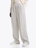 Relaxed Straight Leg Stripe Trousers