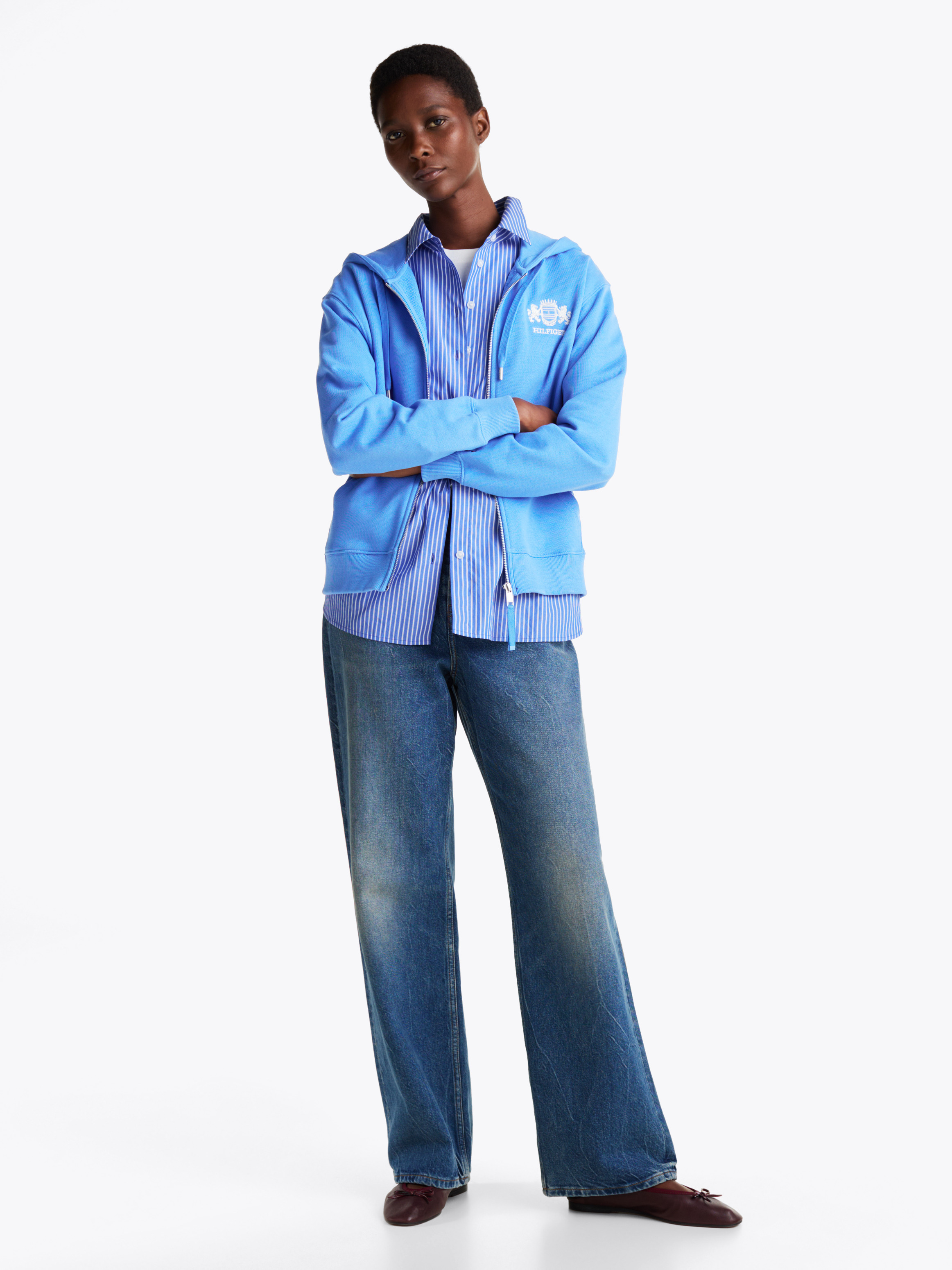 トップス Logo Embroidery Drawstring Pullover Logo Embroidery Drawstring Hoody | Brown | Tommy Hilfiger