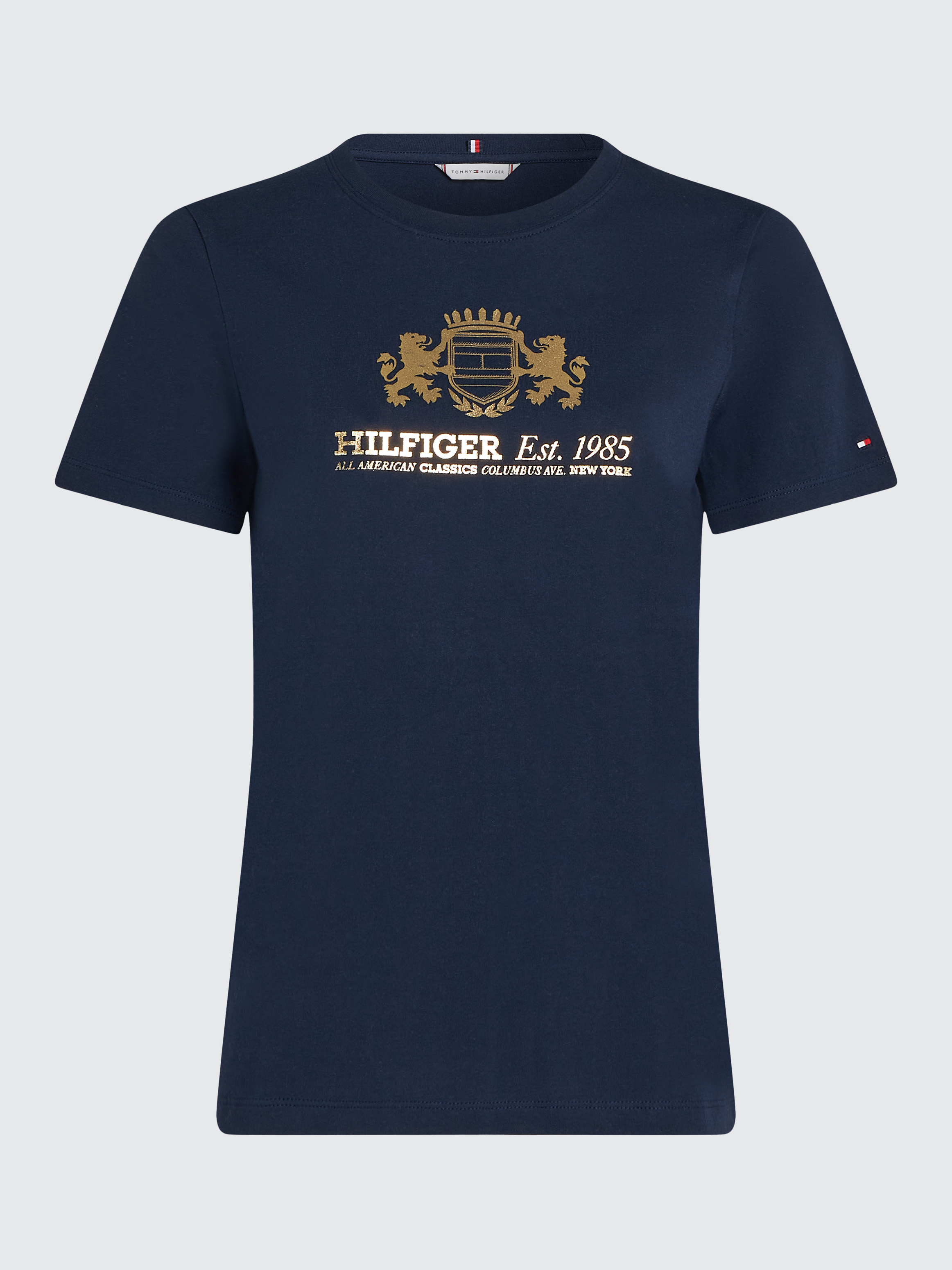 売れ筋商品|||トミー ヒルフィガー Tシャツ レディース トップス SLIM TEE - Basic T-shirt - dark night navy Women's T-shirts Tommy Jeans Flag Badge Boxy Fit T-Shirt