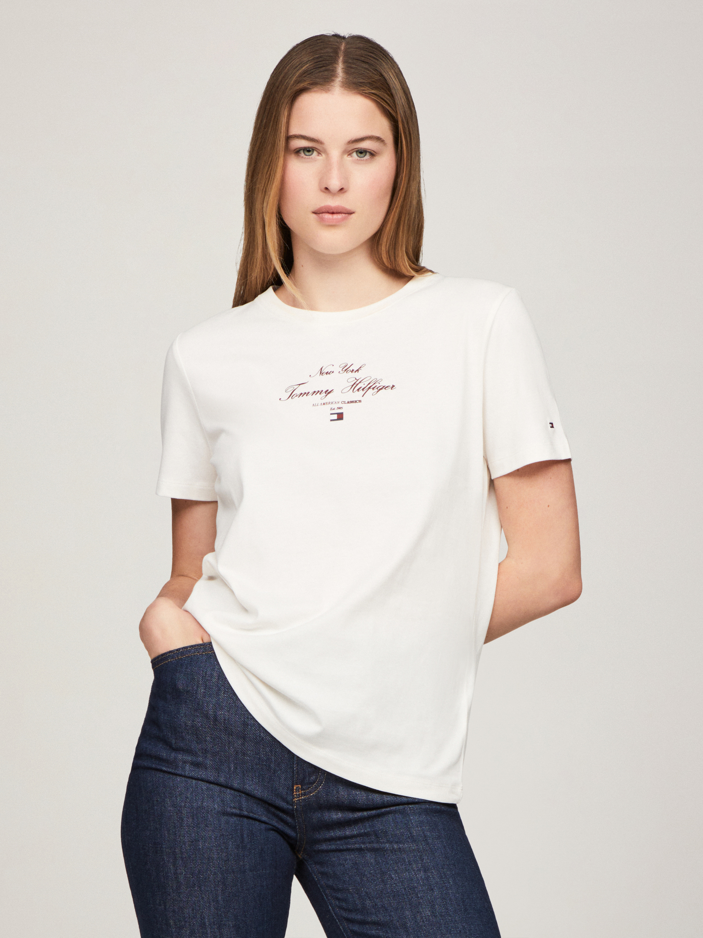 Regular Script Crew Neck T-Shirt | T-Shirts | Tommy Hilfiger