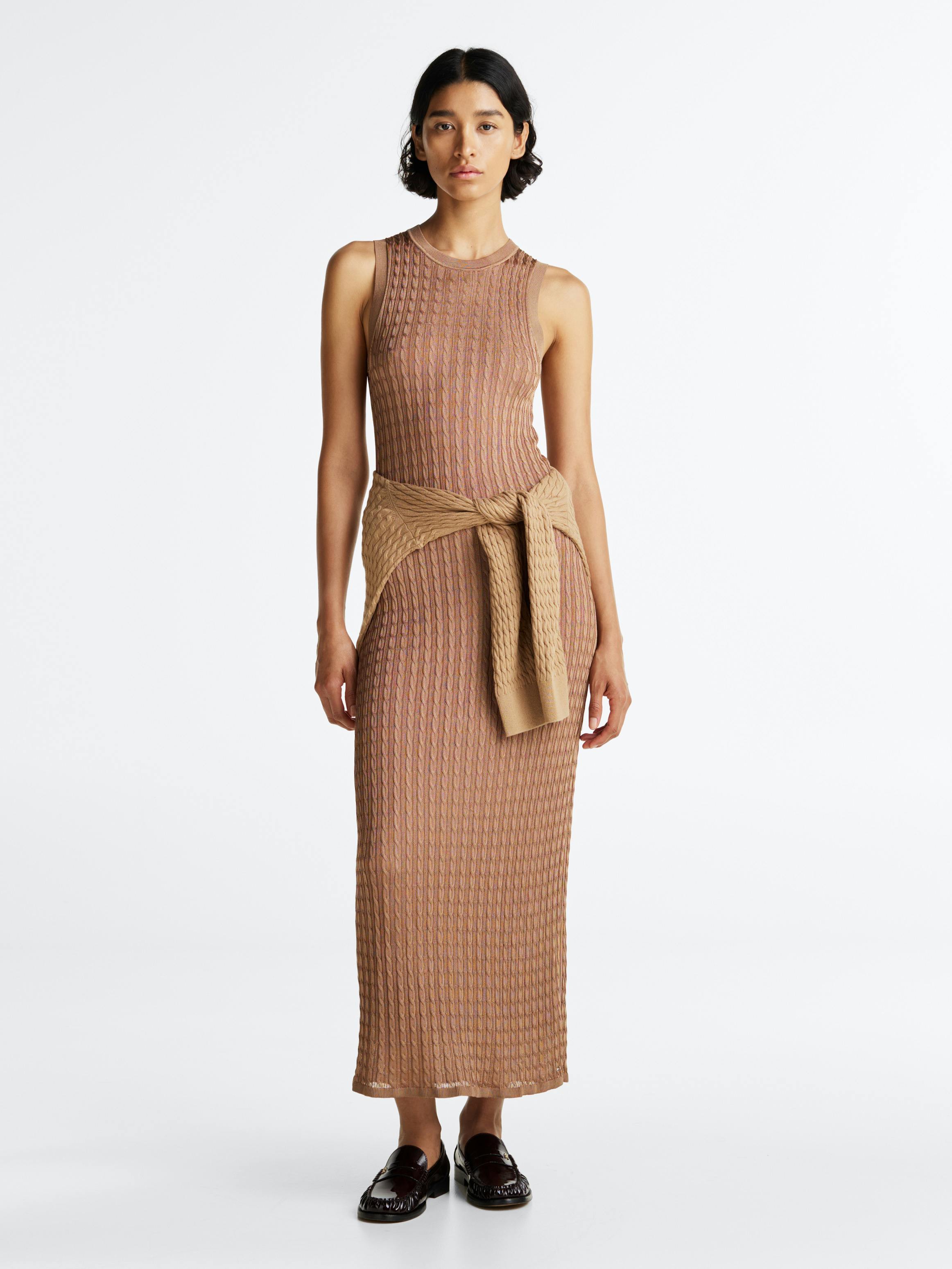 Slim Maxi Cable Knit Dress