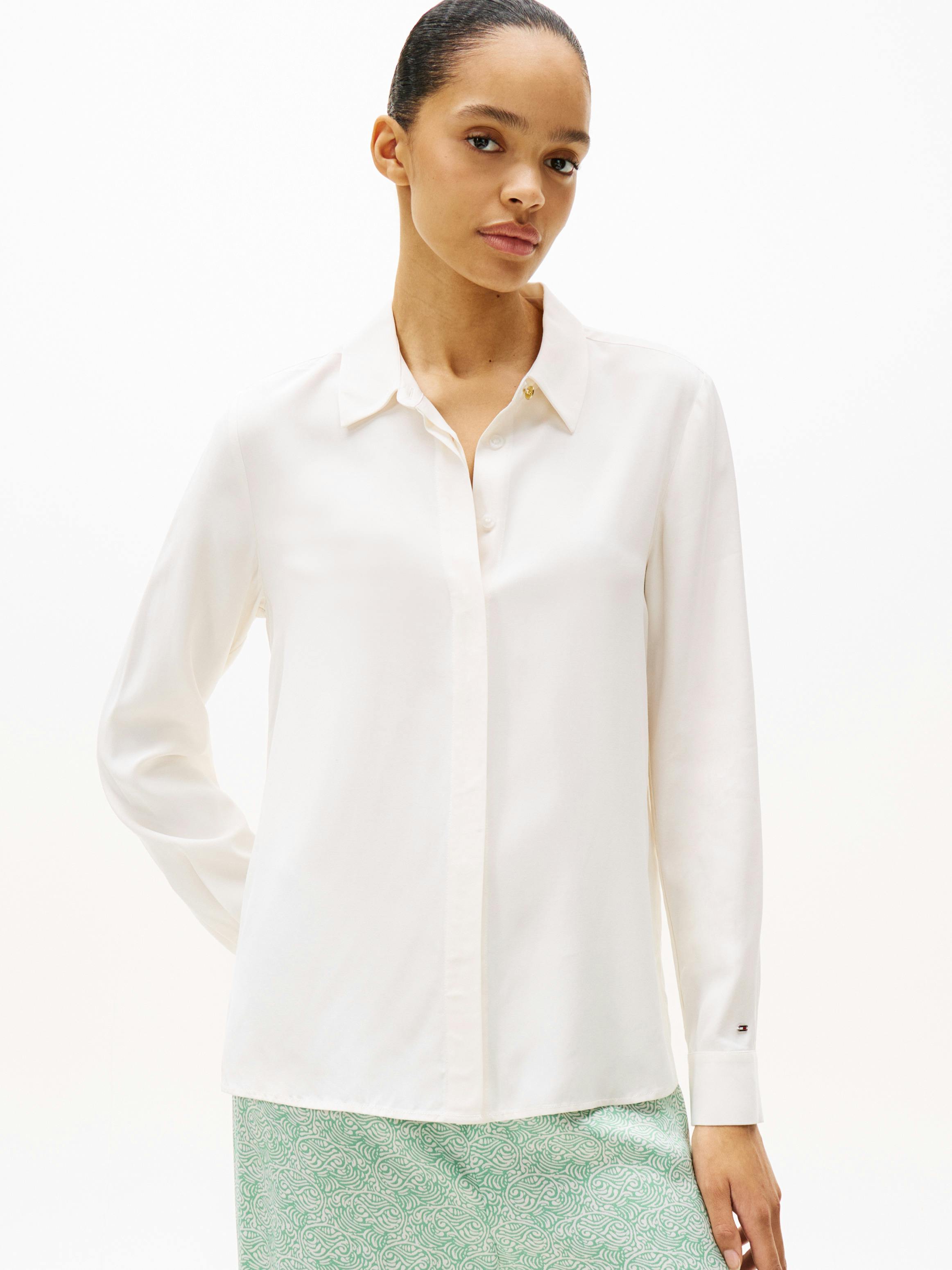 Concealed Placket Relaxed Shirt - Main Image