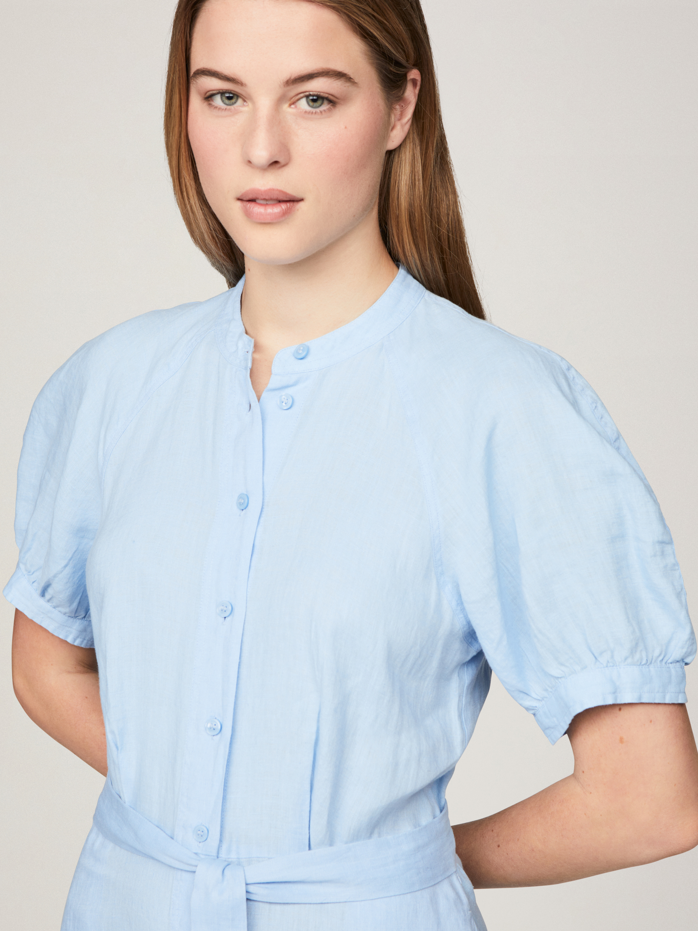 banana republic blue linen dress Banana Republic Pauline Linen Midi Dress Aqua Blue
