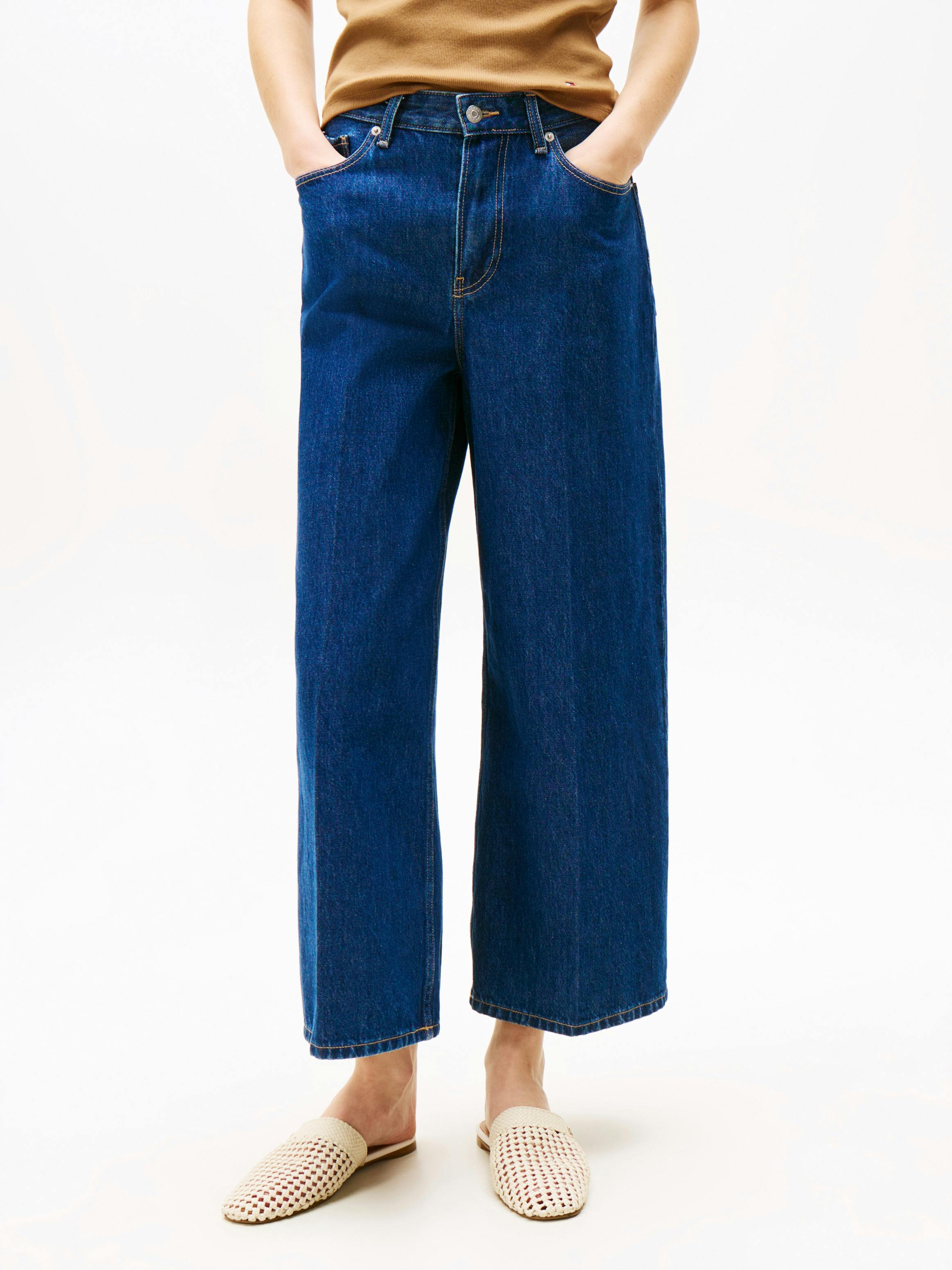 High Rise Wide Leg Ankle Jeans - Main Image