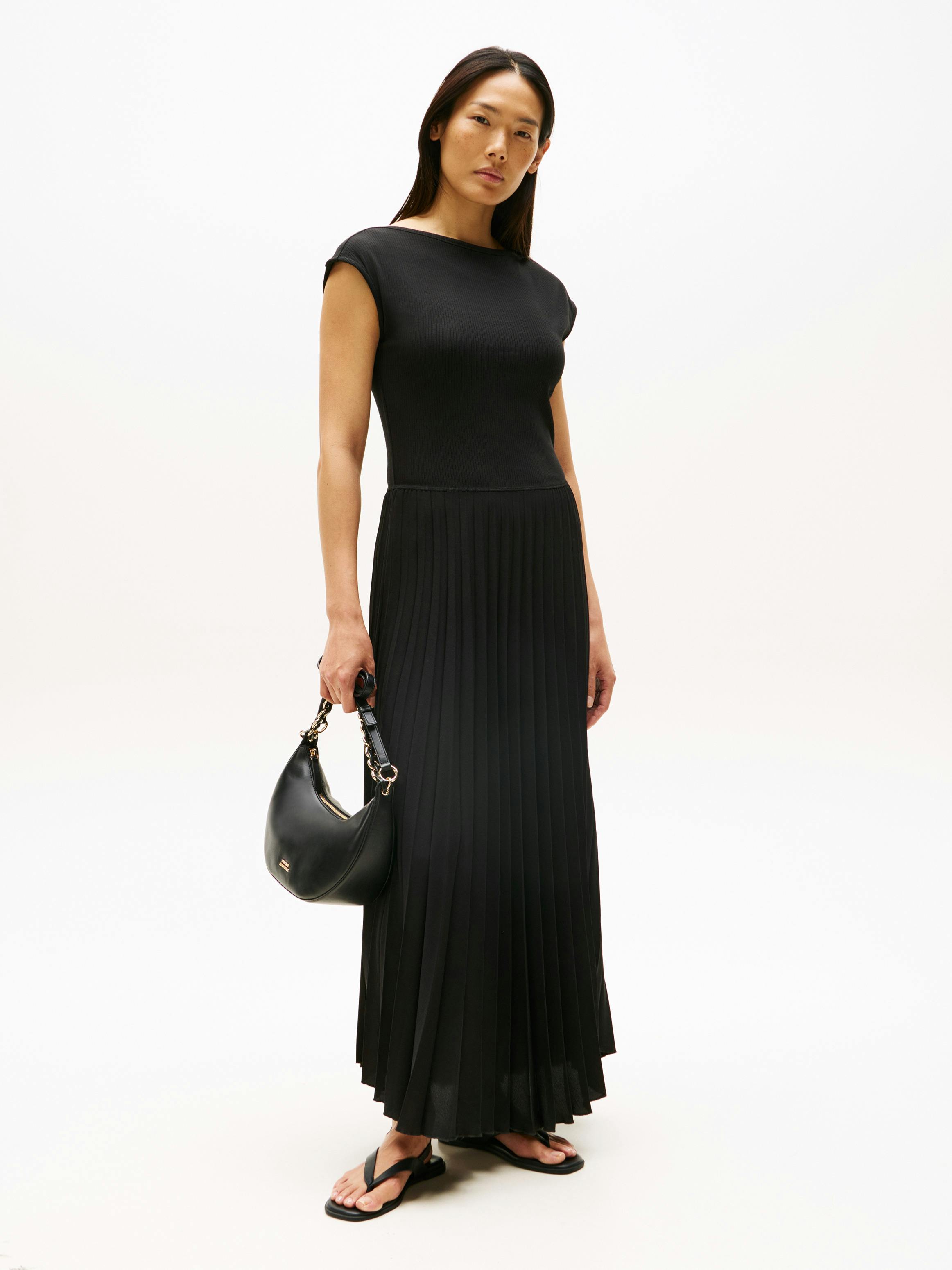 Pleated Fit And Flare Maxi Dress | Dresses | Tommy Hilfiger Pleated Fit And Flare Maxi Dress | Dresses | Tommy Hilfiger
