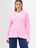 Cable Knit Relaxed V-Neck Jumper