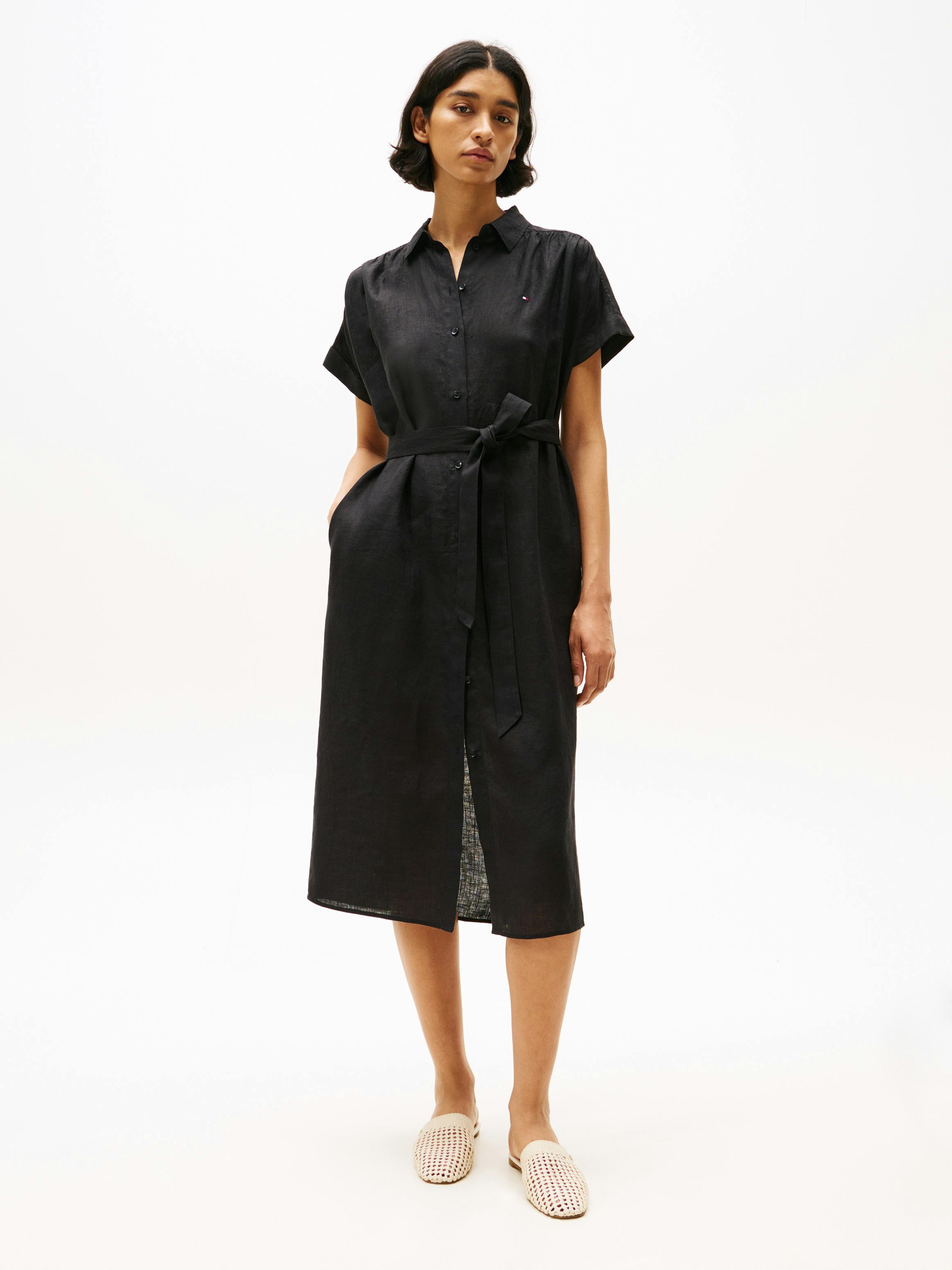 chinese dress ladies Tommy Hilfiger Women's Linen Midi Ss Fit & Flare Dresses : Amazon.co.uk:  Fashion