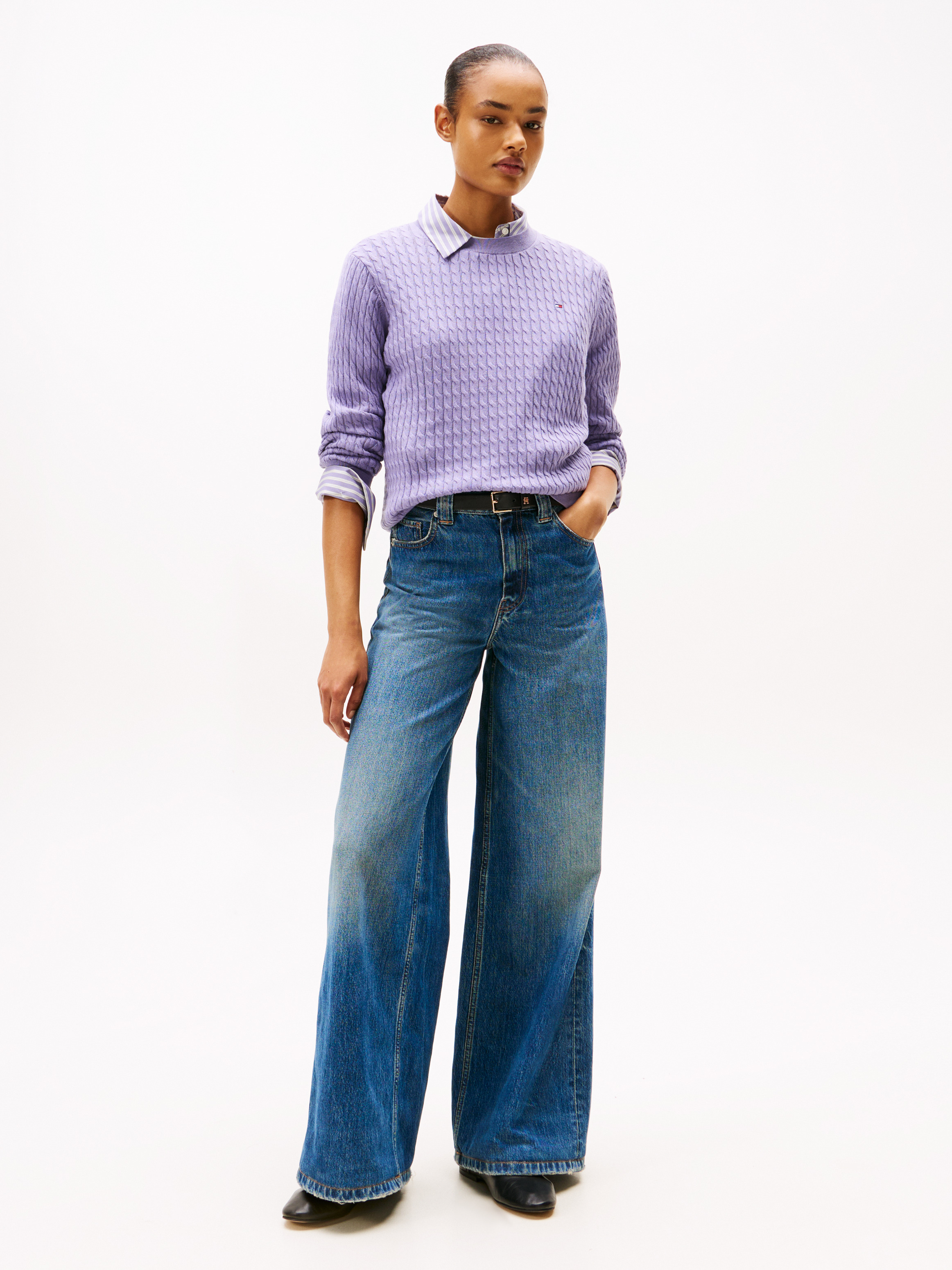 Fine Gauge Cable Knit Jumper | Knitwear | Sportswear