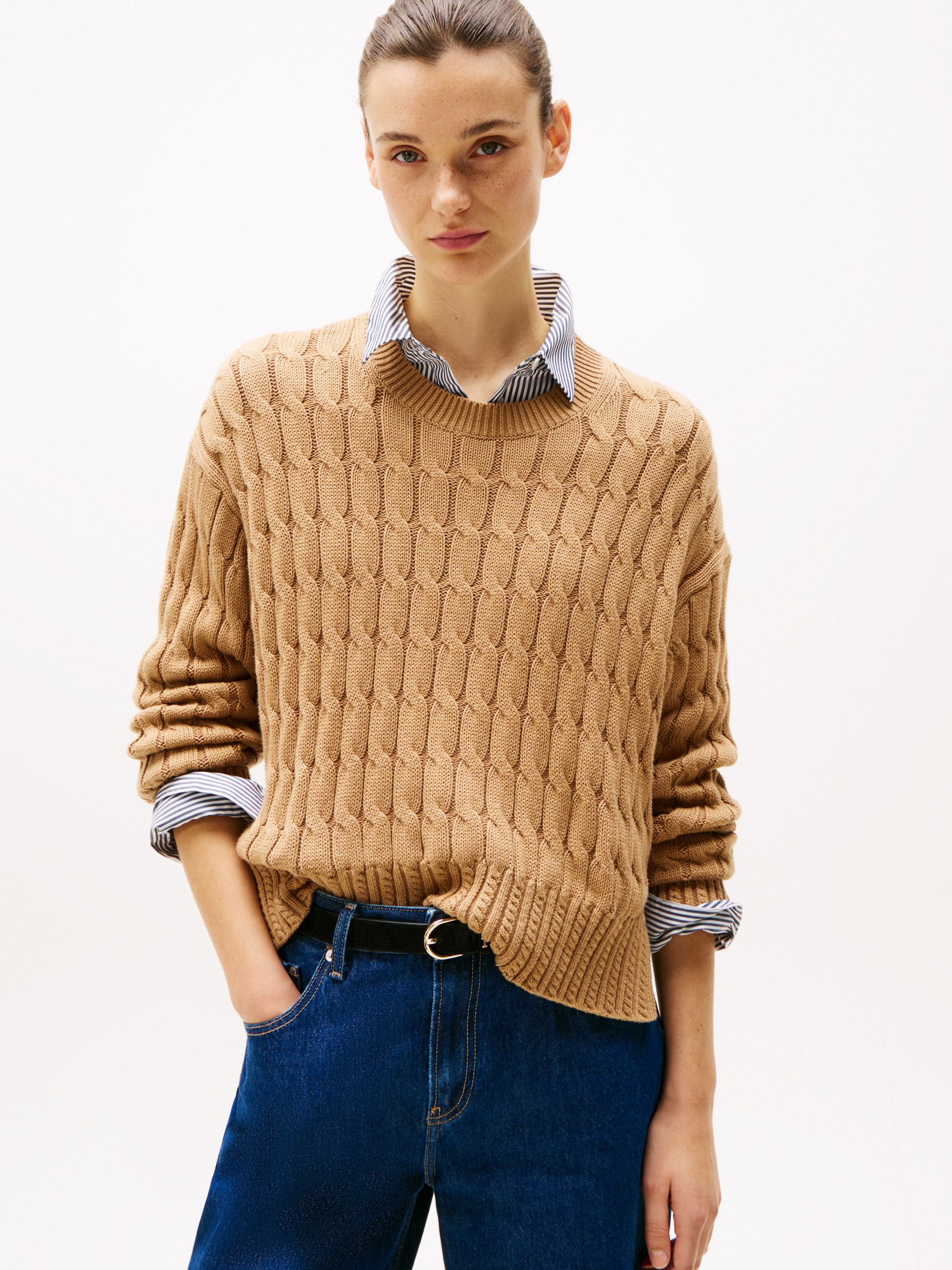 Cable Knit Crew Neck Jumper