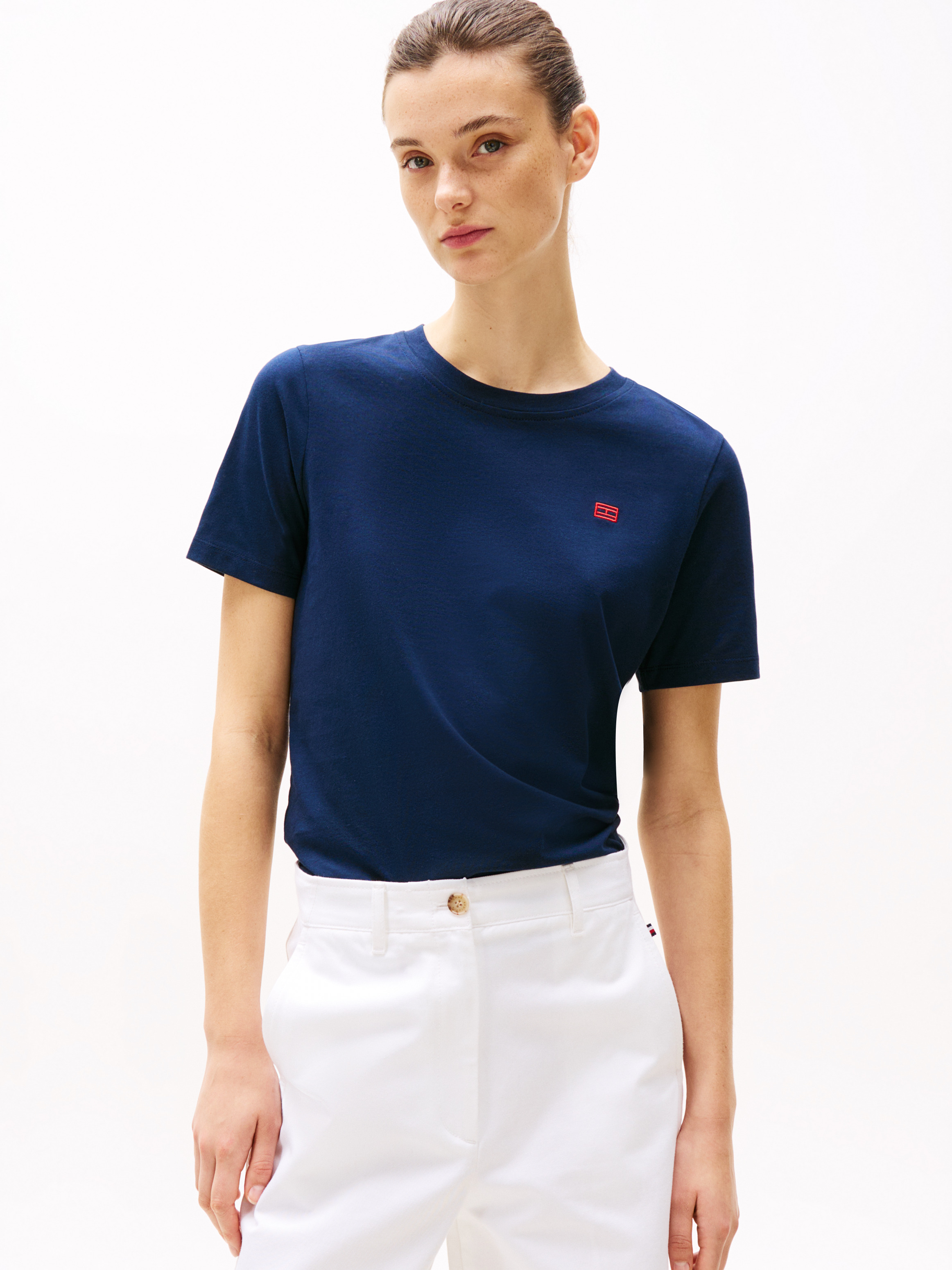 売れ筋商品|||トミー ヒルフィガー Tシャツ レディース トップス SCRIPT TEE - Print T-shirt - dark night navy Tommy Hilfiger SCRIPT TEE UNISEX - T-shirt con stampa - dark