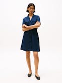 Linen Blend Mini Shirt Dress