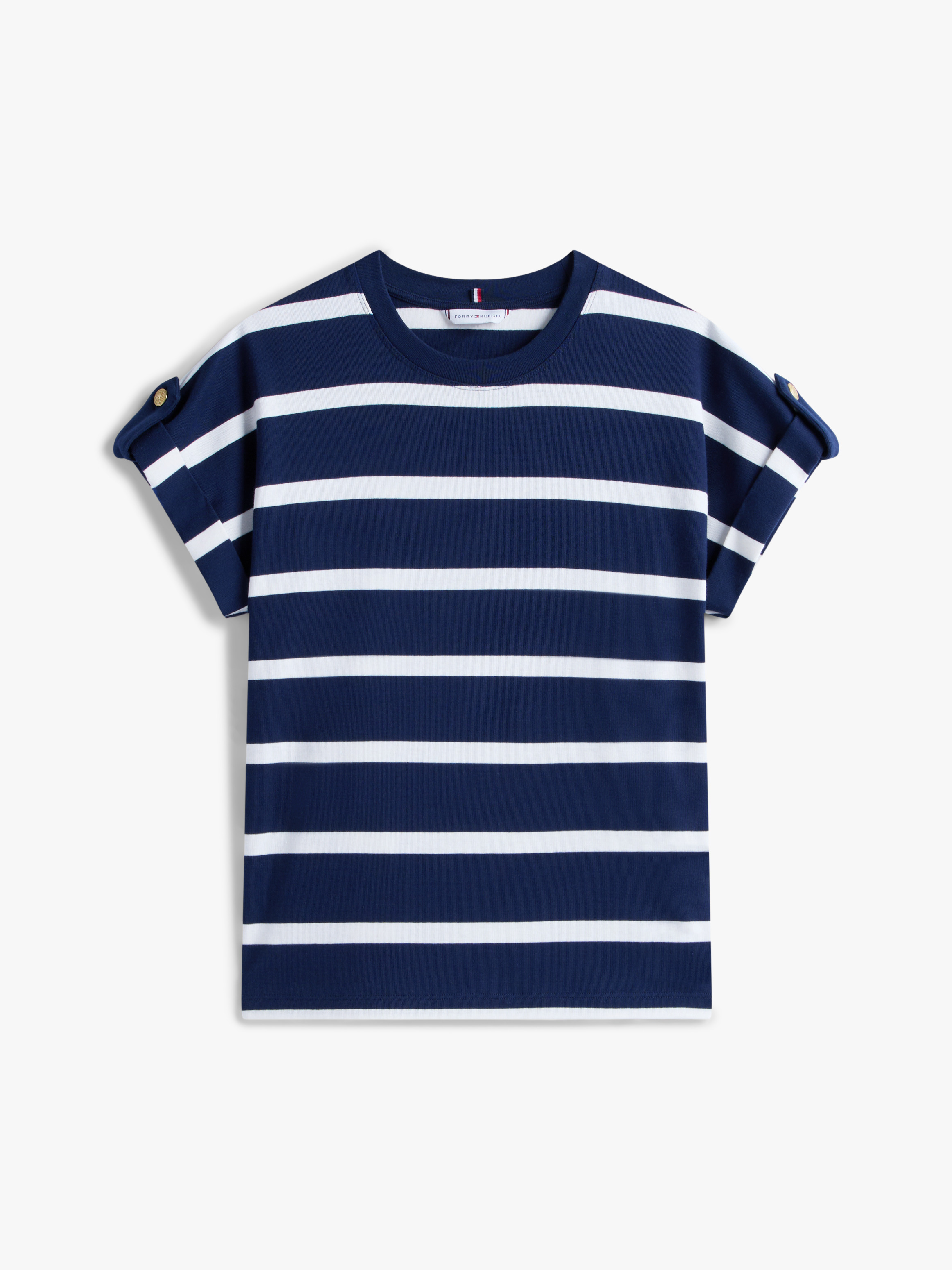 売れ筋商品|||トミー ヒルフィガー Tシャツ レディース トップス GOLD BUTTON TEE - Print T-shirt - dark night navy/ivory Tommy Hilfiger GOLD BUTTON TEE - T-Shirt print - country