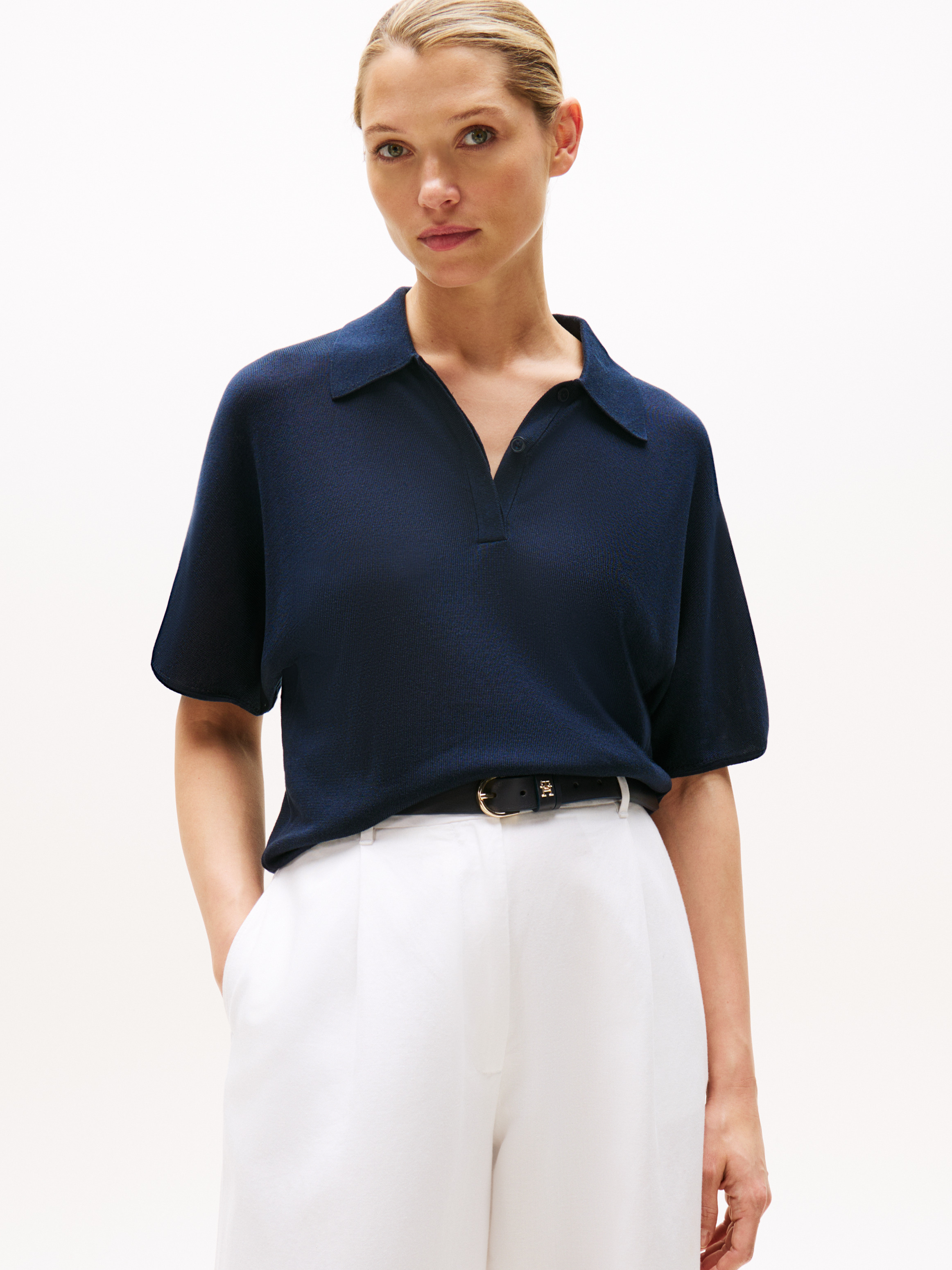 Slim Fit Gold-Tone Button Polo Shirt | Polo Shirts | Tommy