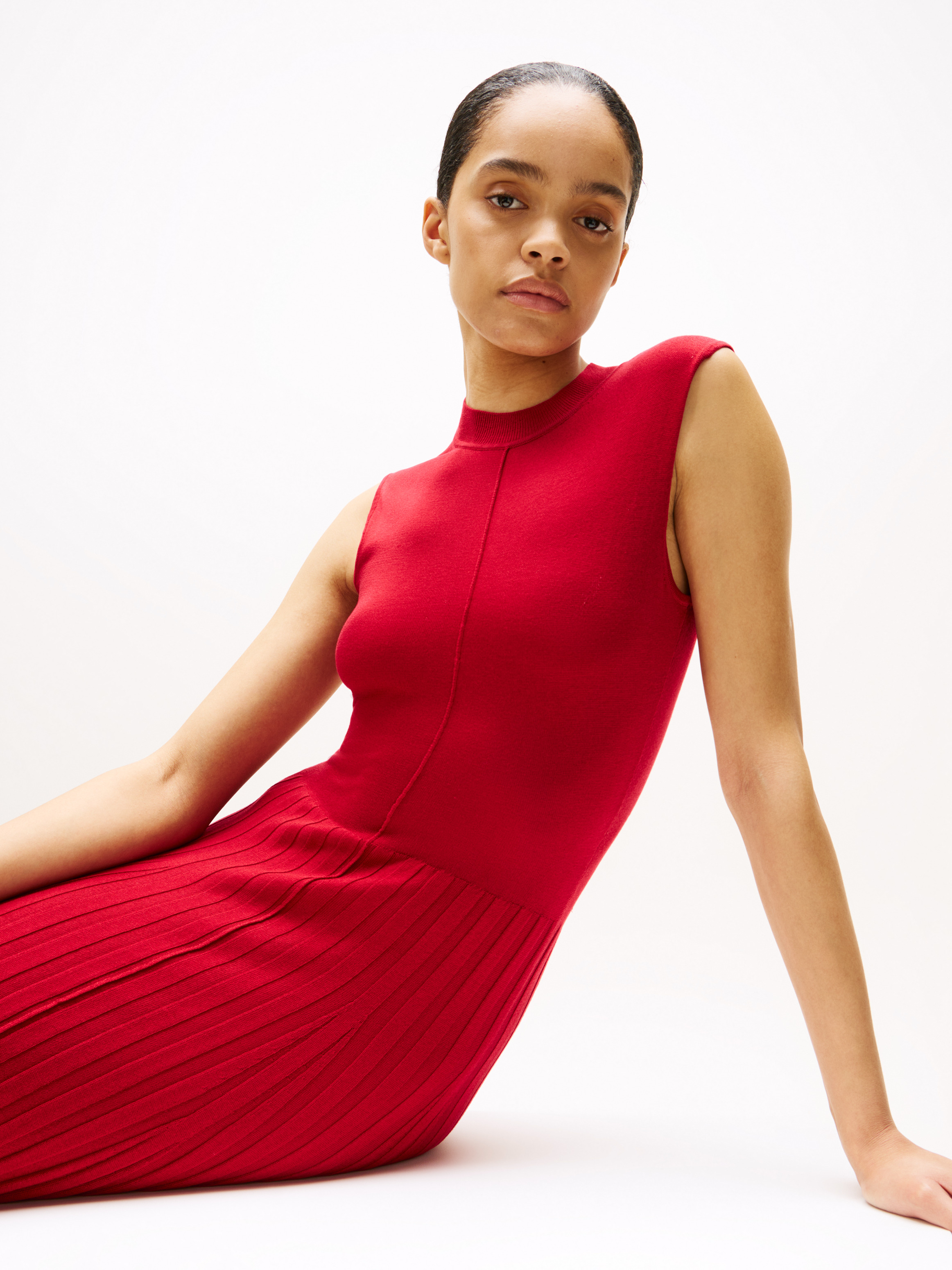 Sleeveless Midi Jumper Dress With Silk | Dresses | Tommy Hilfiger