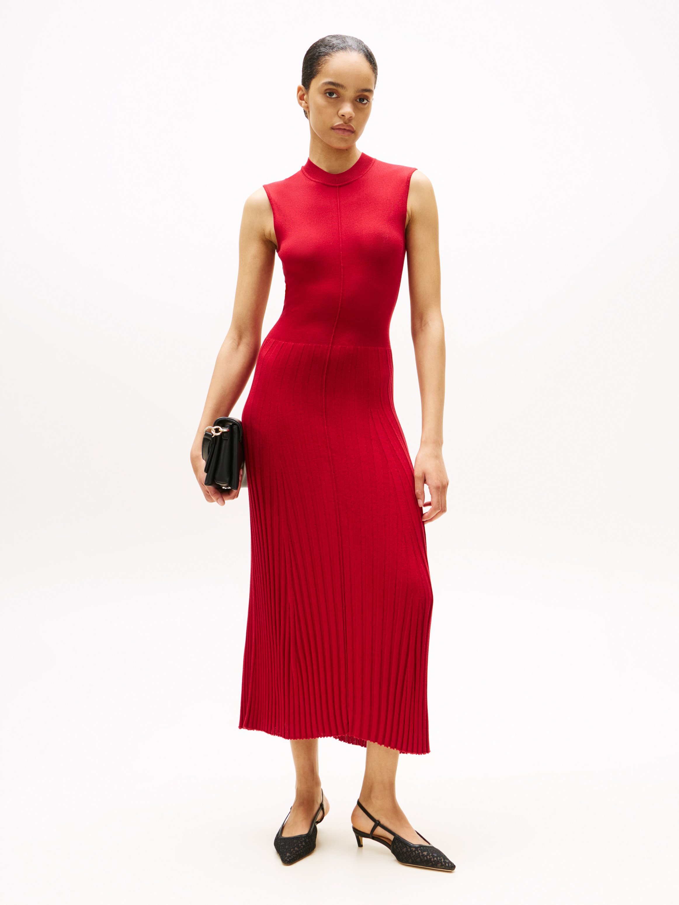 Sleeveless Midi Jumper Dress With Silk