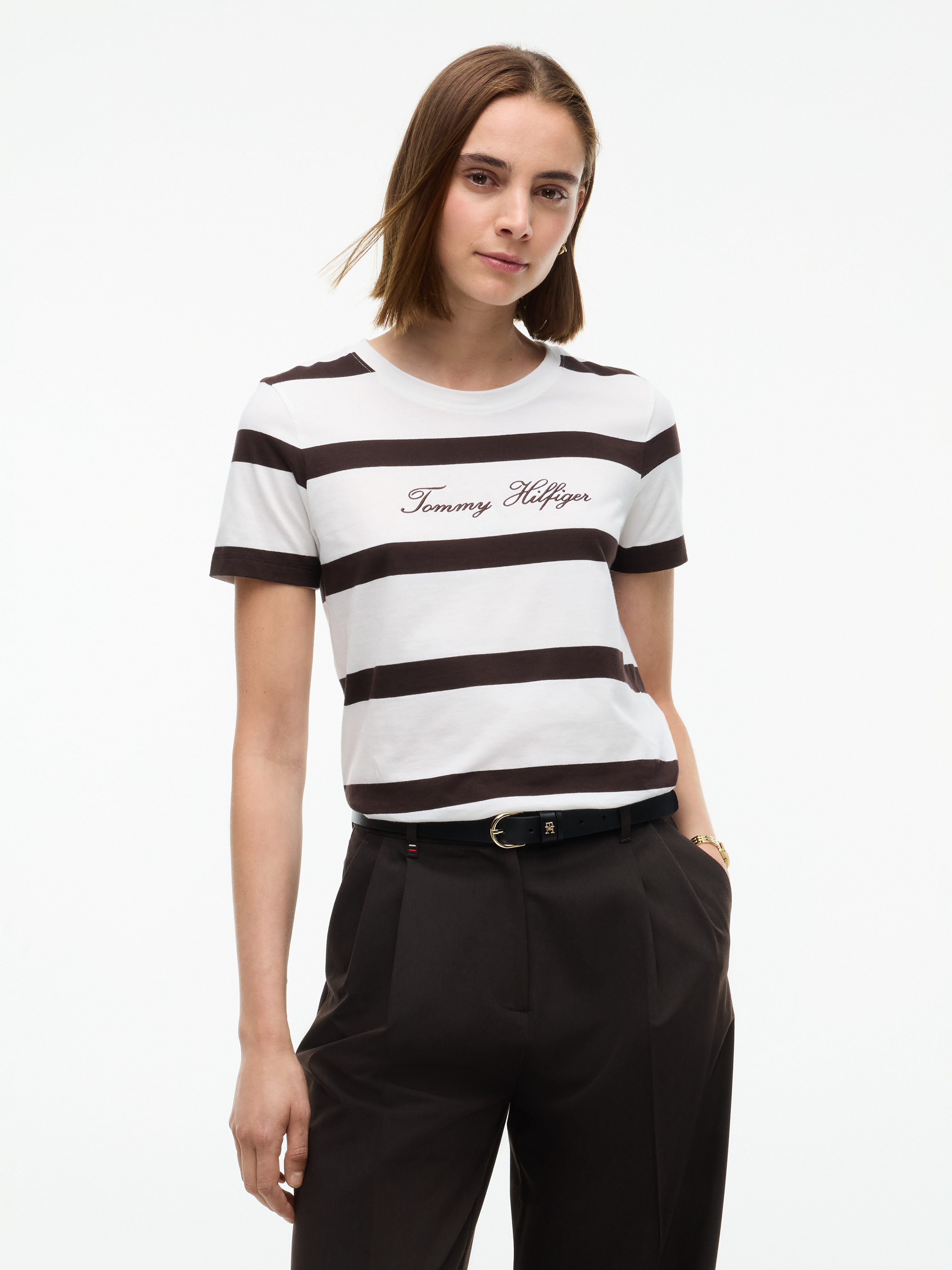 Logo Embroidery Crew Neck T-Shirt