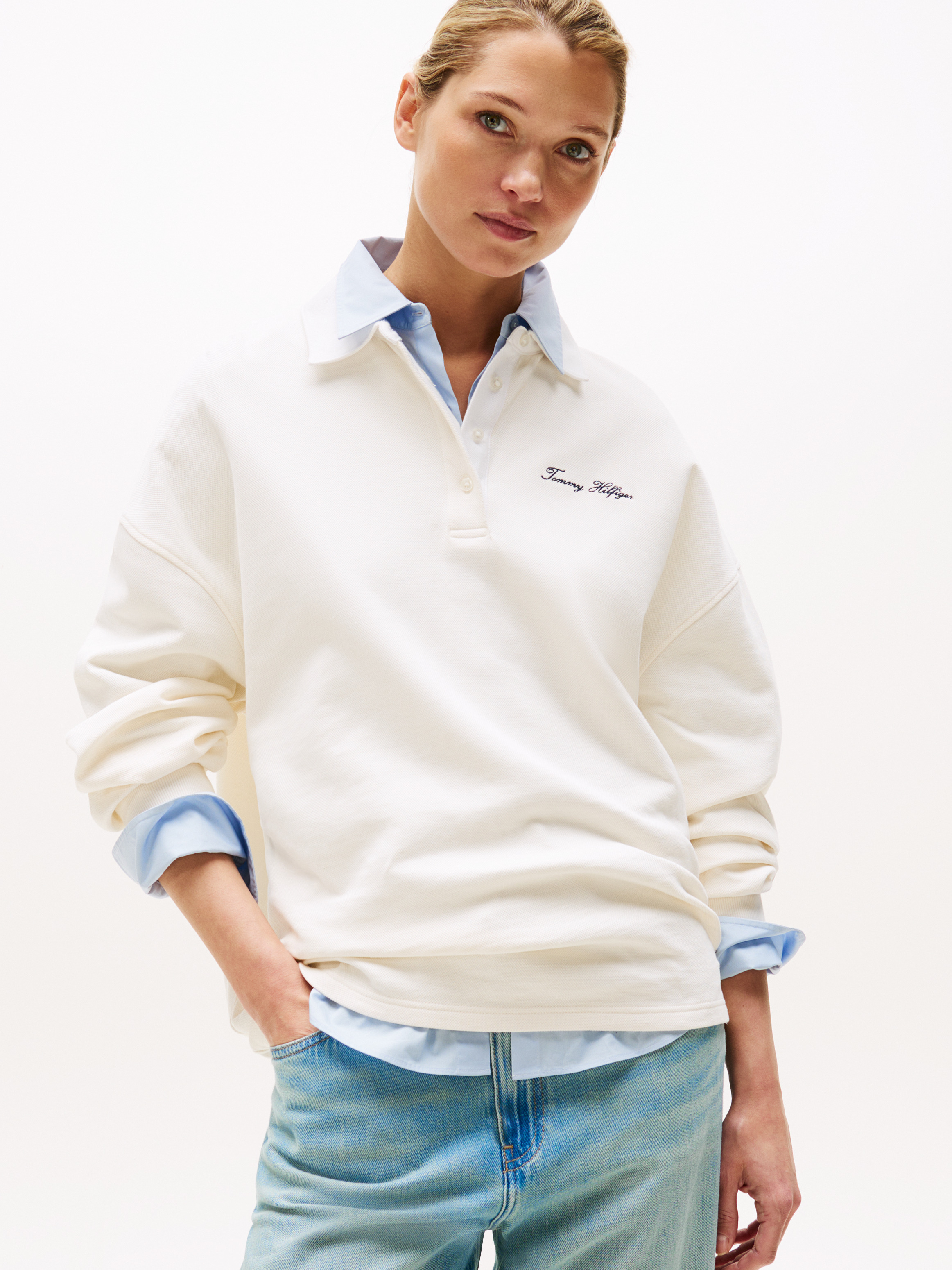 [ JEANS] Crest Rugby T-shirt ★大人気★ mw0mw36297gxs_mo-f1.jpg